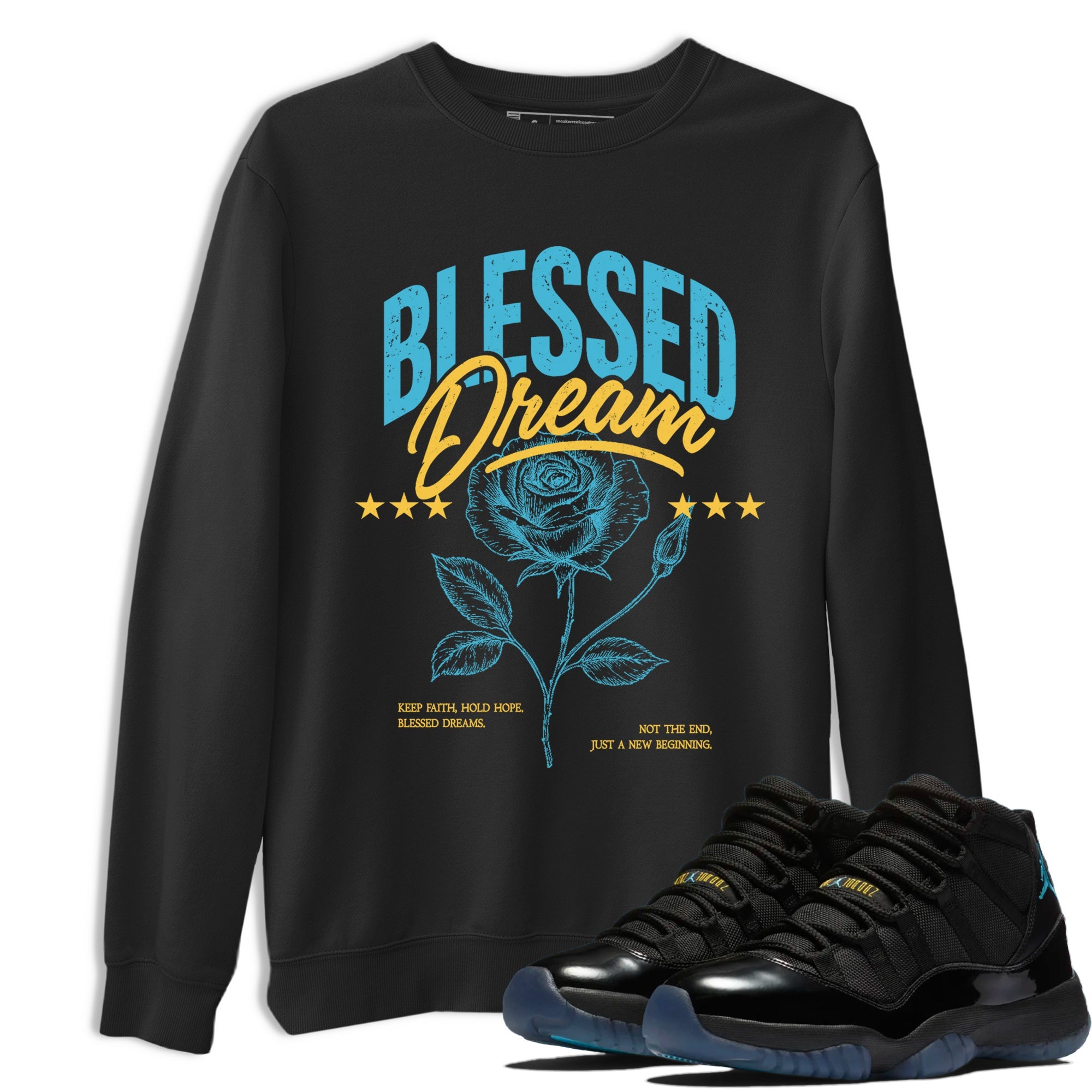 Sneaker Threads  Sneaker Tees To Match Air Jordan 11 Retro Gamma  Blessed Dream Graphic Tee Black 1. Perfect for Jordan releases 2025 colorways.