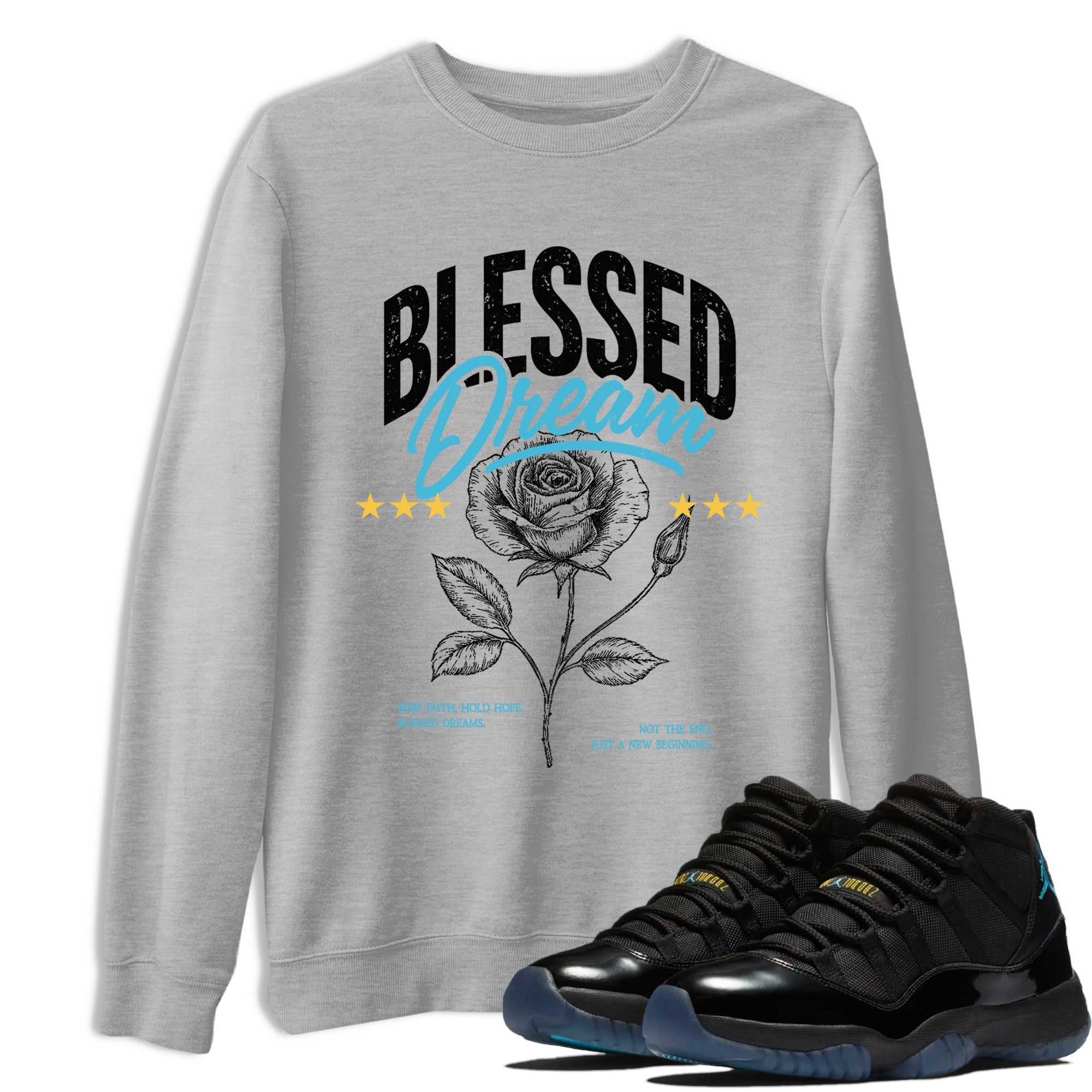 Sneaker Threads  Sneaker Tees To Match Air Jordan 11 Retro Gamma  Blessed Dream Graphic Tee Heather Grey 1. Perfect for Jordan releases 2025 colorways.