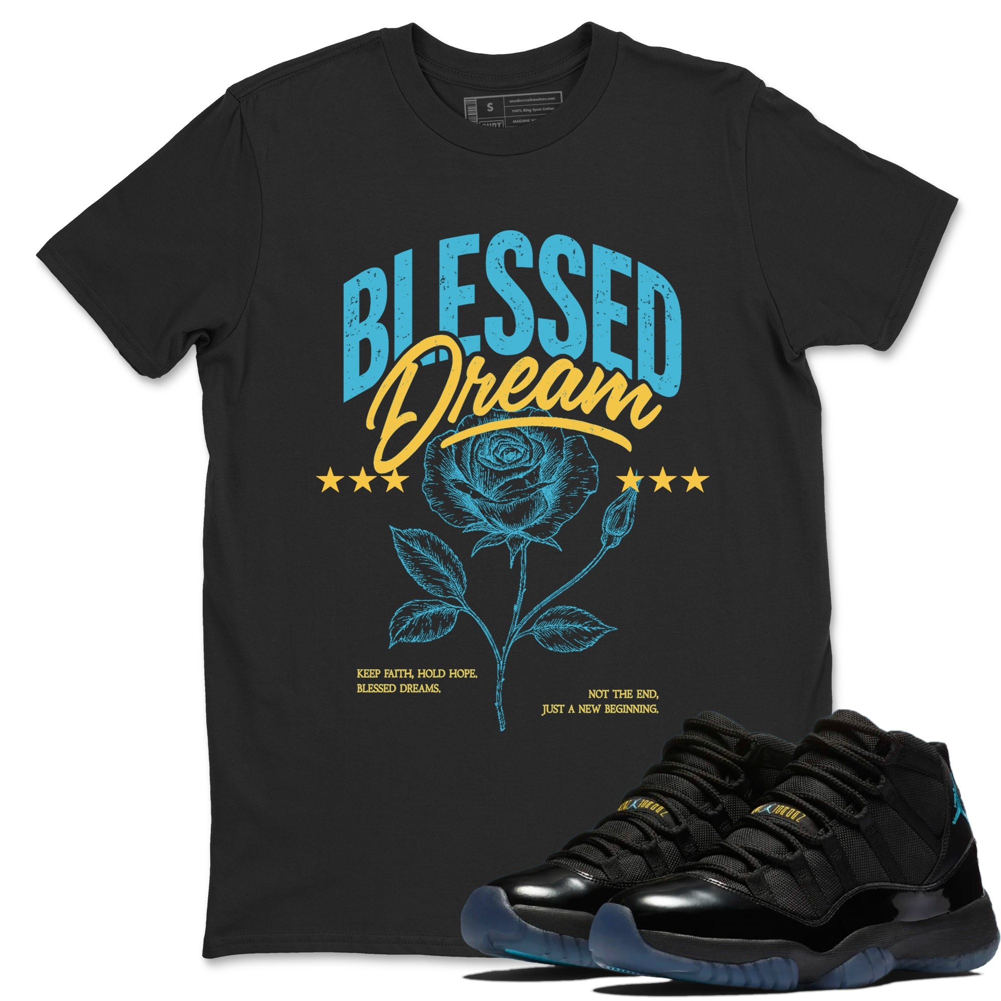 Sneaker Threads  Sneaker Tees To Match Air Jordan 11 Retro Gamma  Blessed Dream Graphic Tee Black 1. Perfect for Jordan releases 2025 colorways.