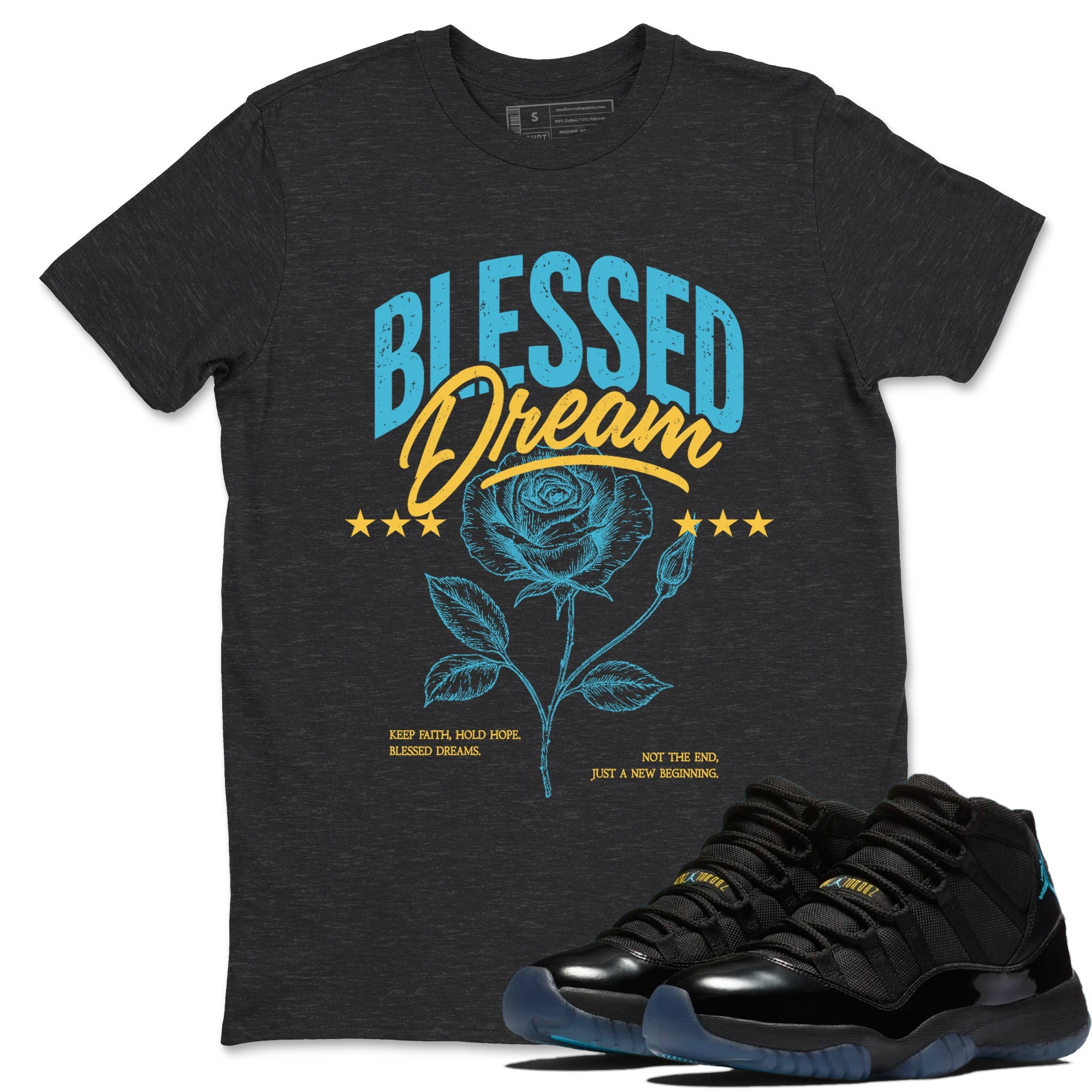 Sneaker Threads  Sneaker Tees To Match Air Jordan 11 Retro Gamma  Blessed Dream Graphic Tee Charcoal Heather 1. Perfect for Jordan releases 2025 colorways.