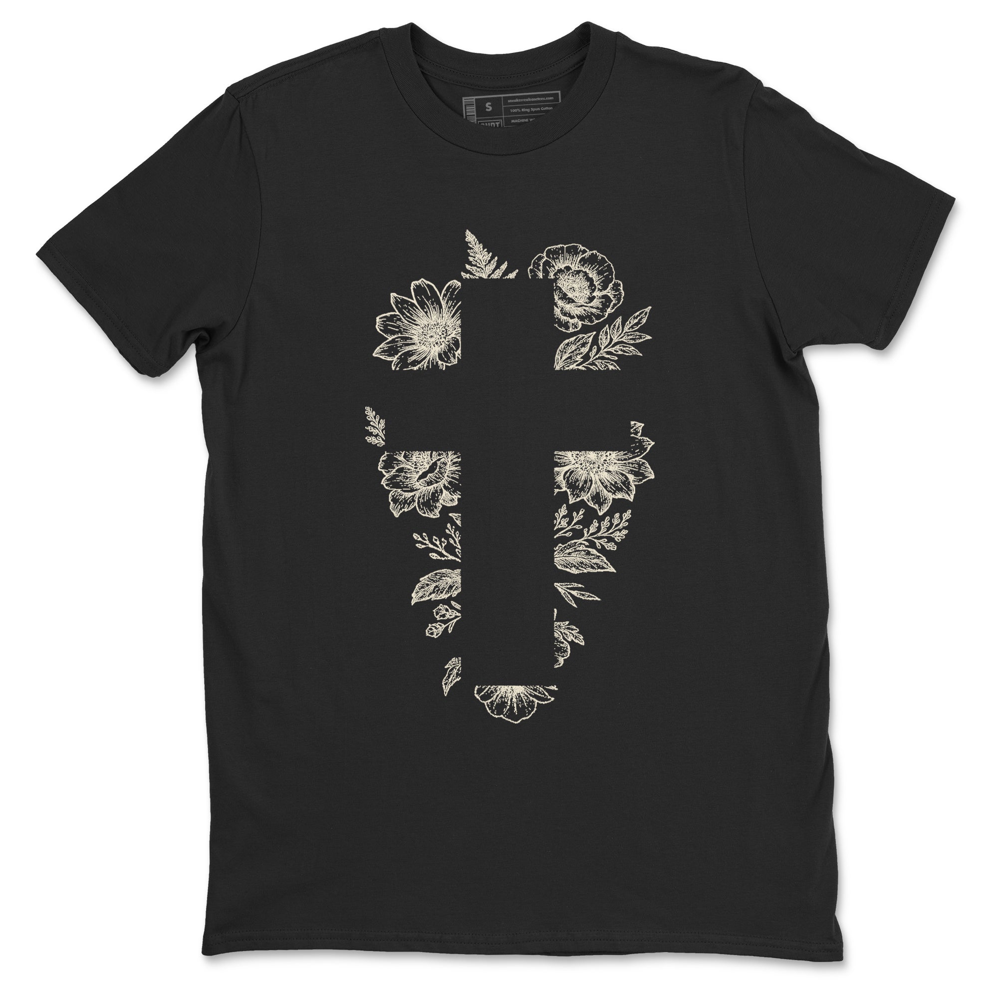 Sneaker Threads  Sneaker Tees To Match Air Foamposite One Pearl  Blessed Flowers Graphic Tee Black 2. Perfect for Jordan releases 2025 colorways.
