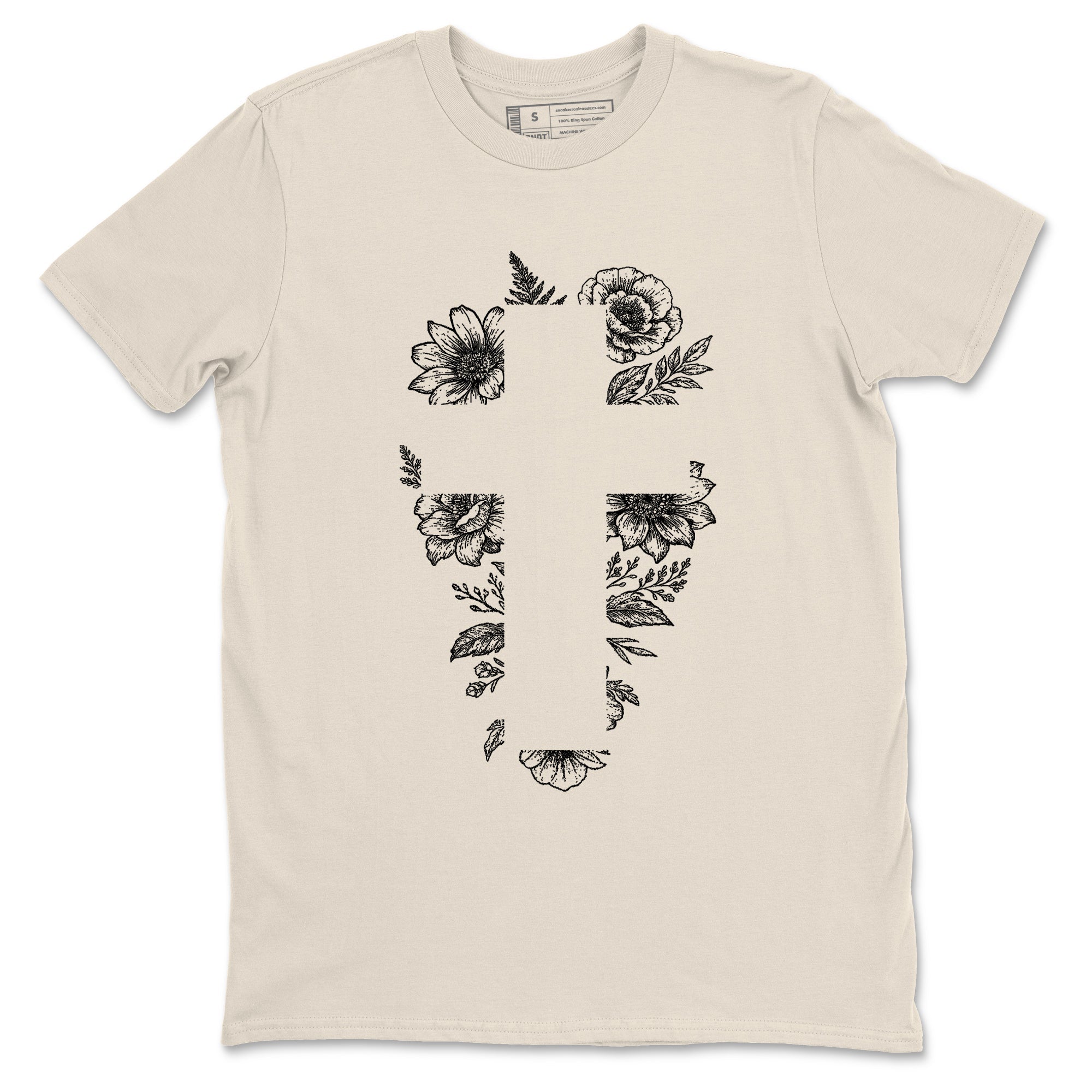 Sneaker Threads  Sneaker Tees To Match Air Foamposite One Pearl  Blessed Flowers Graphic Tee Natural 2. Perfect for Jordan releases 2025 colorways.