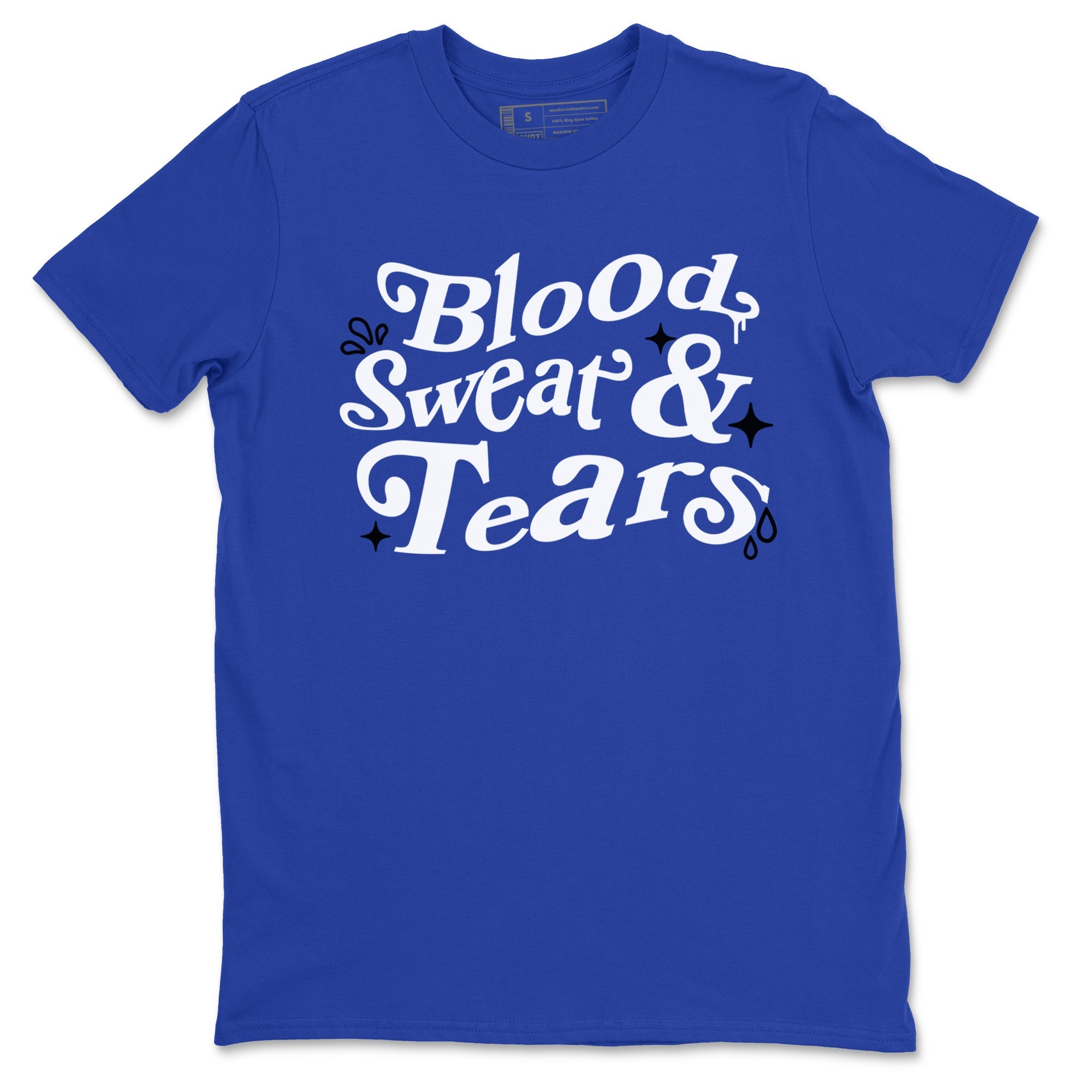 1s Game Royal shirts to match jordans Blood Sweat Tears sneaker match tees Air Jordan 1 Game Royal match shoes to clothes Drip Gear Zone unisex cotton Royal Blue 2 shirts