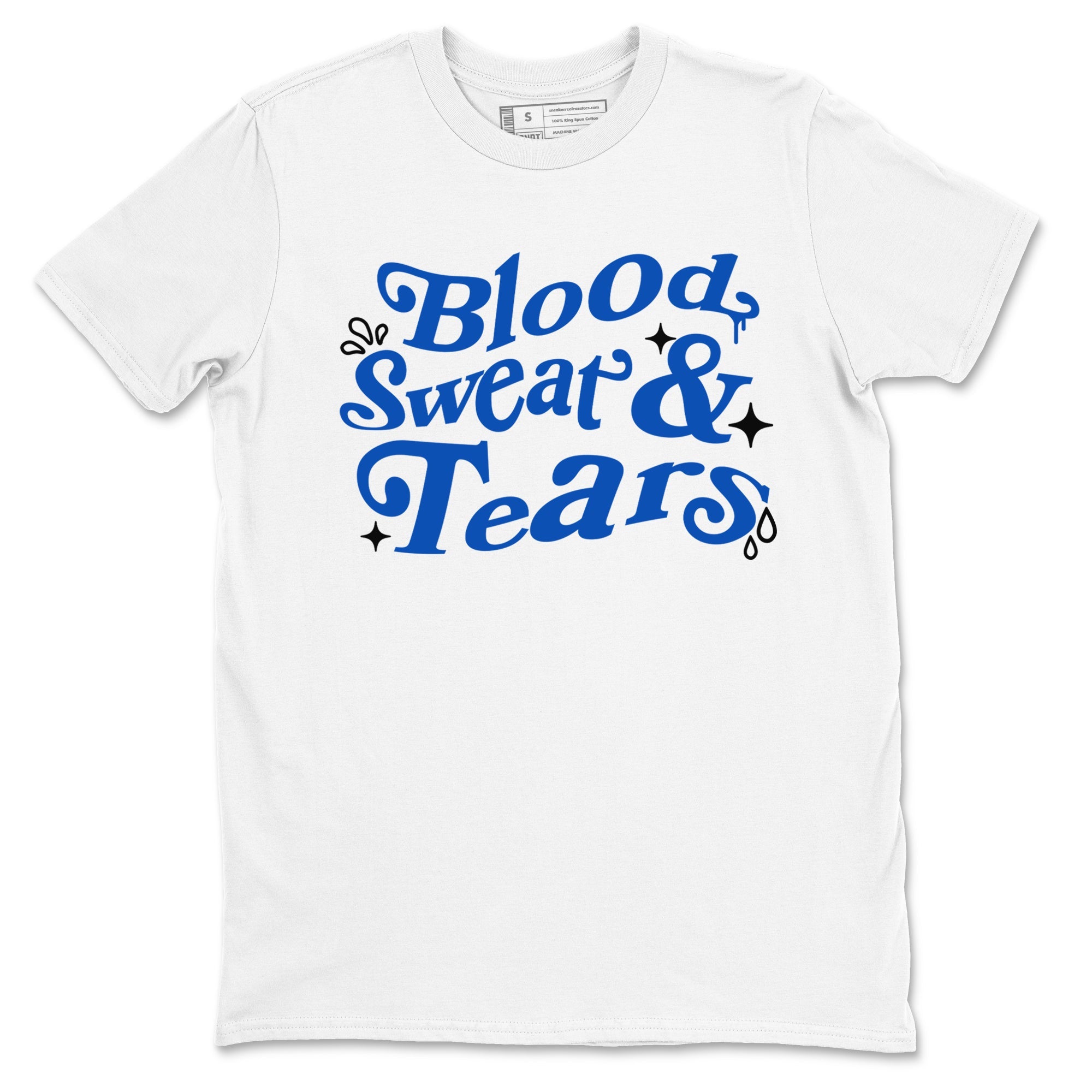 1s Game Royal shirts to match jordans Blood Sweat Tears sneaker match tees Air Jordan 1 Game Royal match shoes to clothes Drip Gear Zone unisex cotton White 2 shirts