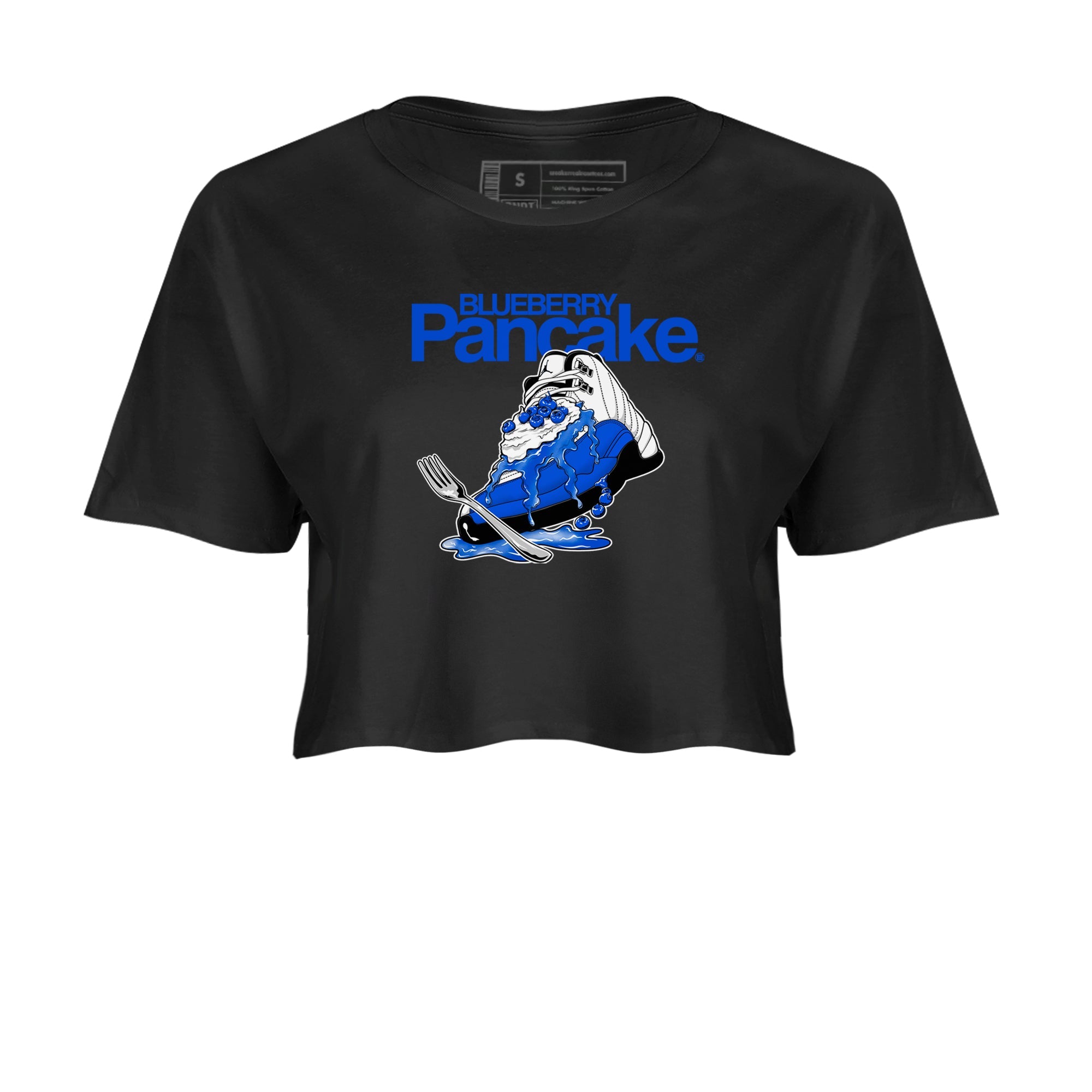 12s Blueberry shirts to match jordans Blueberry Pancake sneaker match tees Air Jordan 12 Blueberry Drip Gear Zone streetwear brand Black 2 crop tee