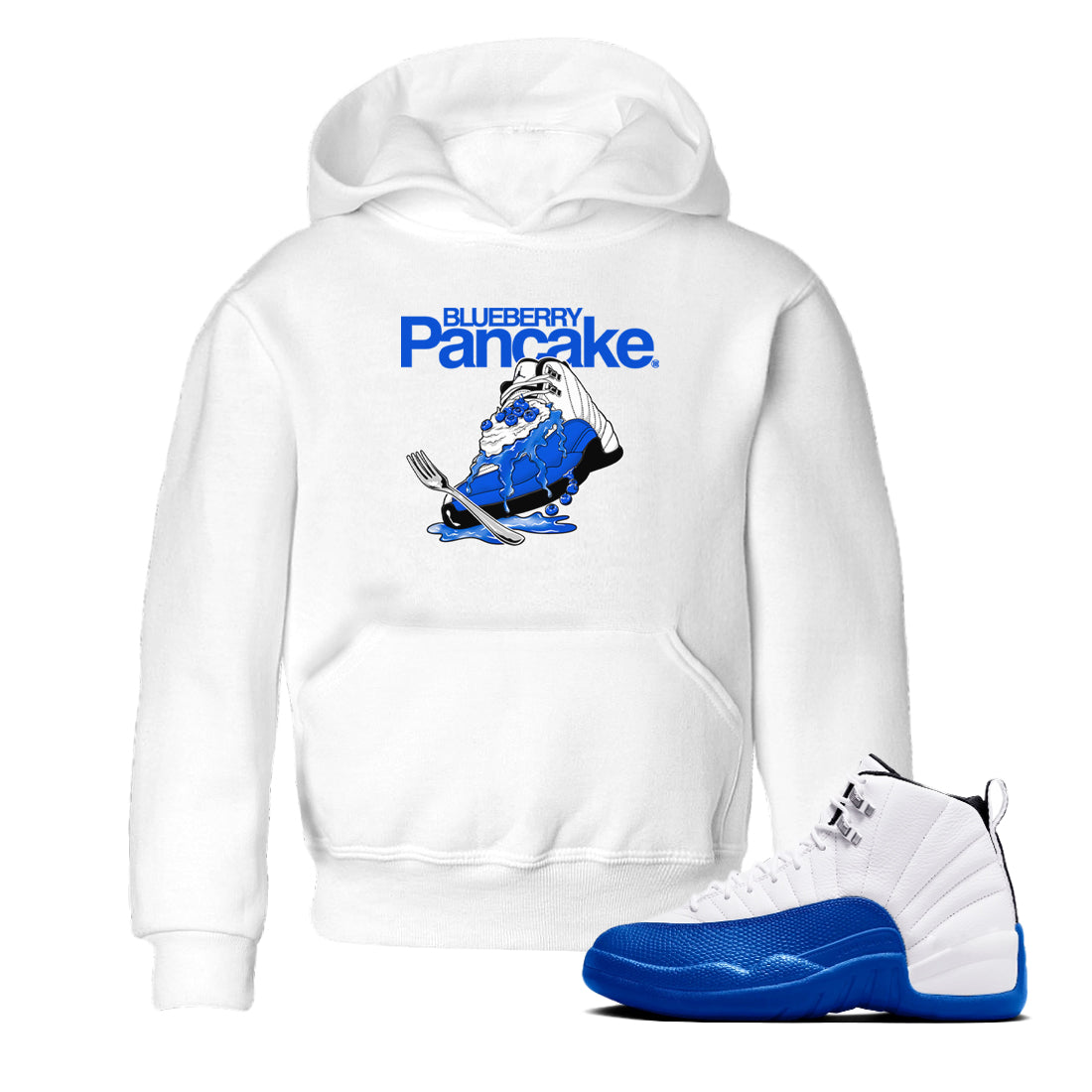 12s Blueberry shirts to match jordans Blueberry Pancake sneaker match tees Air Jordan 12 Blueberry Drip Gear Zone streetwear brand Baby and Youth White 1 cotton tee
