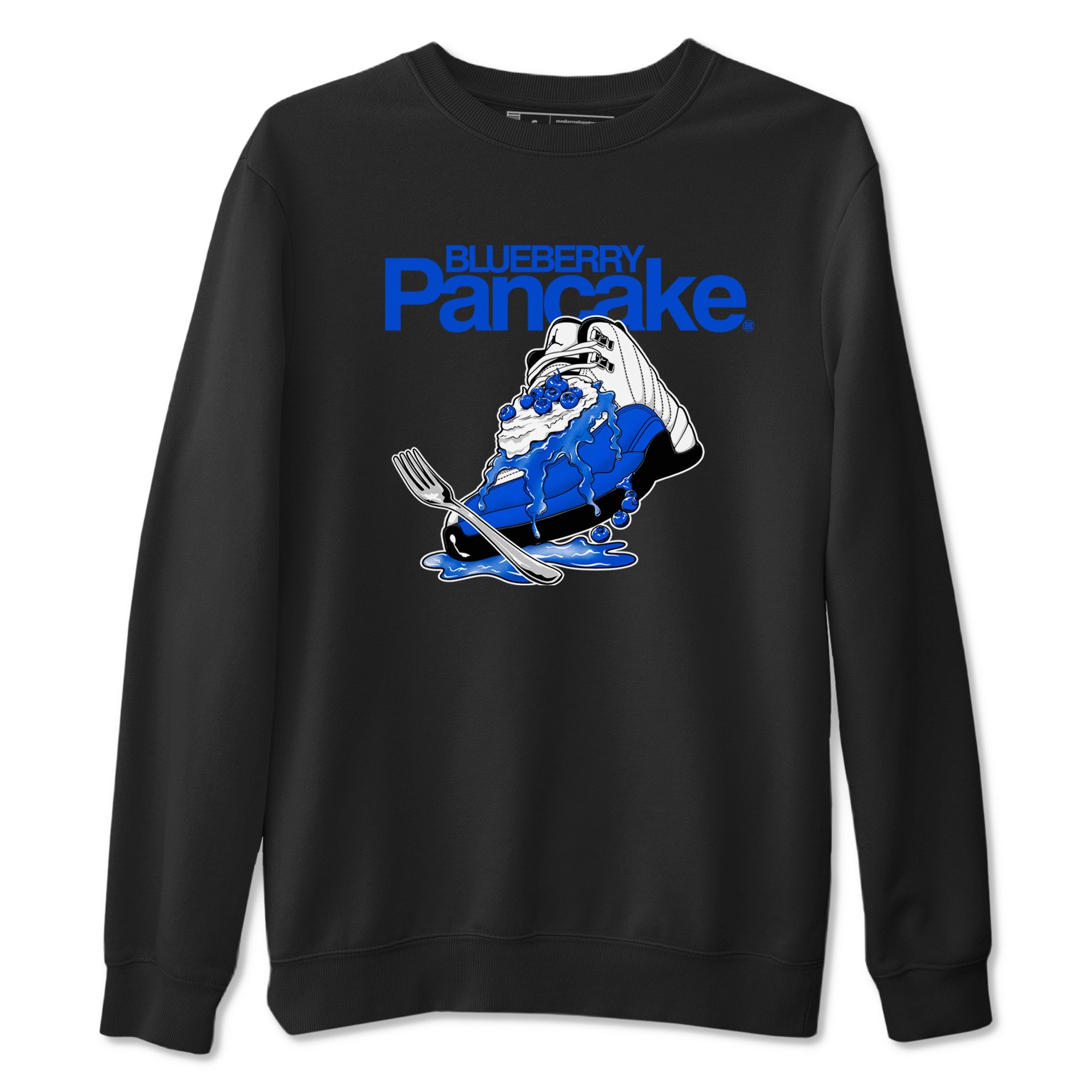 12s Blueberry shirts to match jordans Blueberry Pancake sneaker match tees Air Jordan 12 Blueberry Drip Gear Zone streetwear brand Black 2 unisex cotton tee