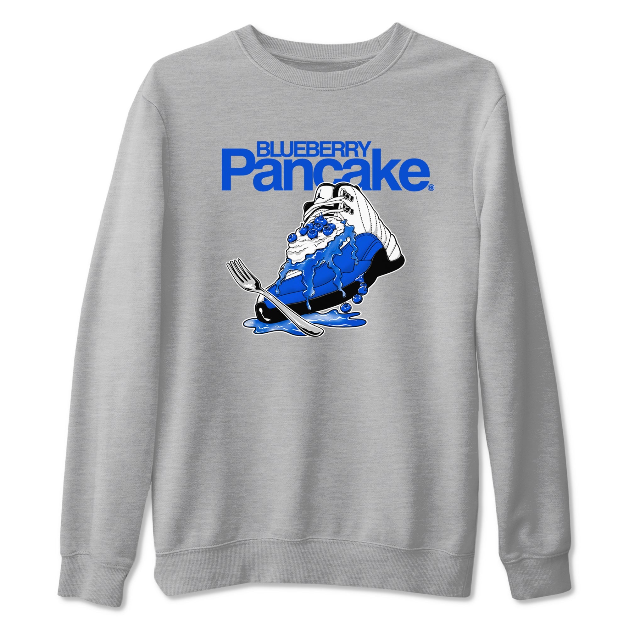 12s Blueberry shirts to match jordans Blueberry Pancake sneaker match tees Air Jordan 12 Blueberry Drip Gear Zone streetwear brand Heather Grey 2 unisex cotton tee