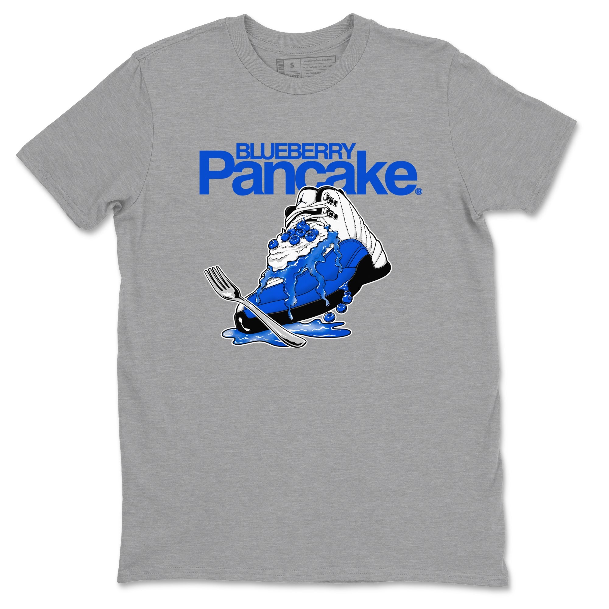 12s Blueberry shirts to match jordans Blueberry Pancake sneaker match tees Air Jordan 12 Blueberry Drip Gear Zone streetwear brand Heather Grey 2 unisex cotton tee