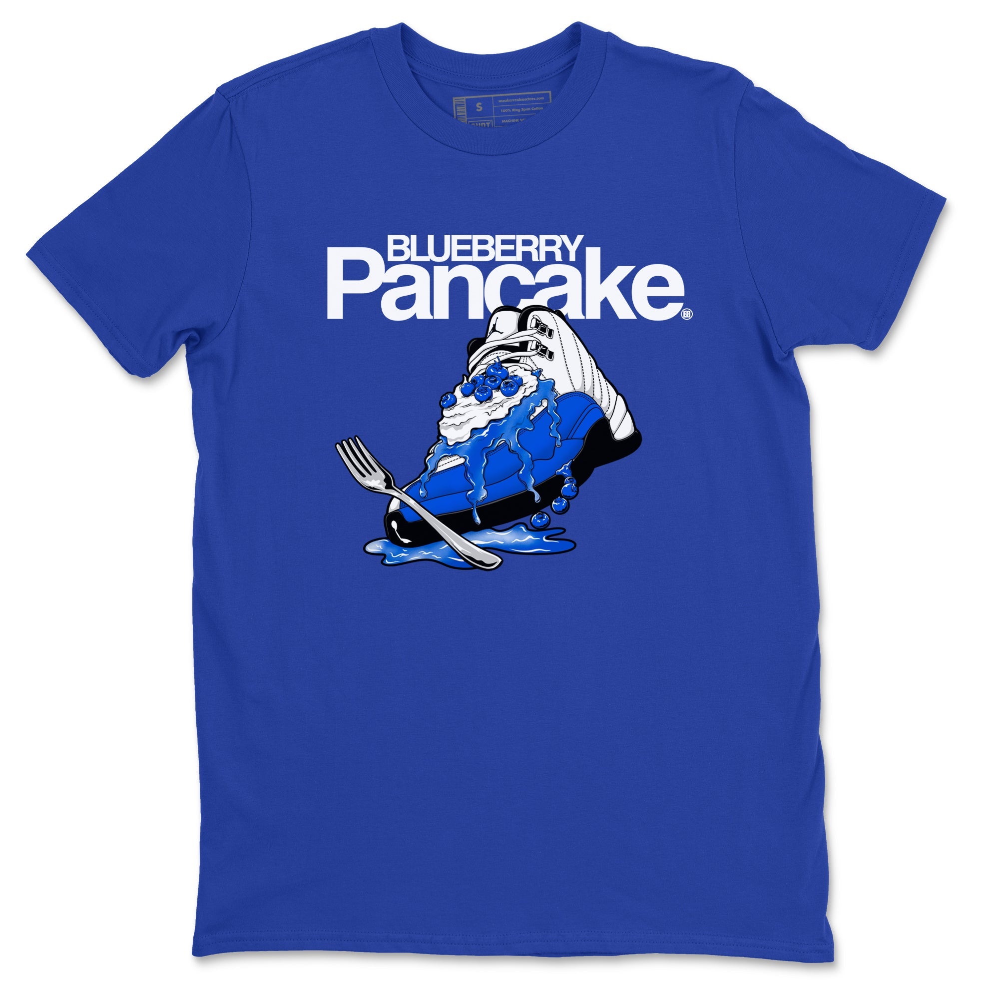 12s Blueberry shirts to match jordans Blueberry Pancake sneaker match tees Air Jordan 12 Blueberry Drip Gear Zone streetwear brand Royal Blue 2 unisex cotton tee