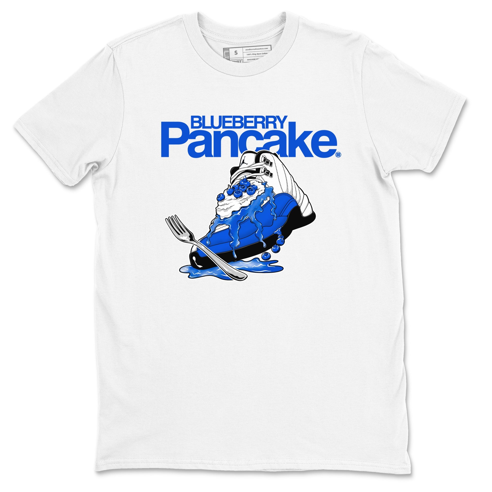 12s Blueberry shirts to match jordans Blueberry Pancake sneaker match tees Air Jordan 12 Blueberry Drip Gear Zone streetwear brand White 2 unisex cotton tee