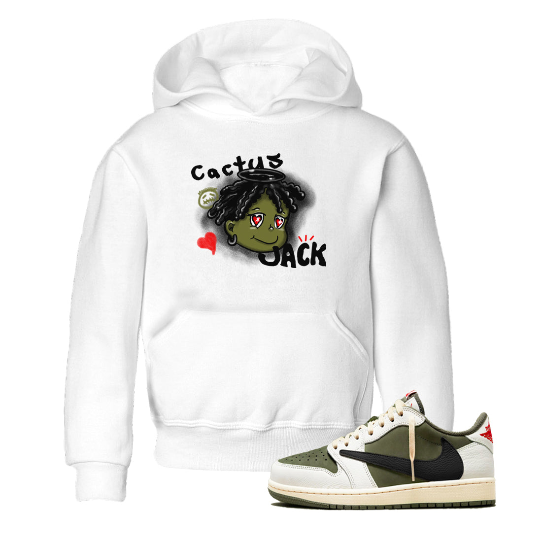Jordan 1 Olive t shirts to match sneakers Born Blessed sneaker match tees Air Jordan 1 Low x Travis Scott Reverse Olive tee Drip Gear Zone Youth Baby White 1 tee