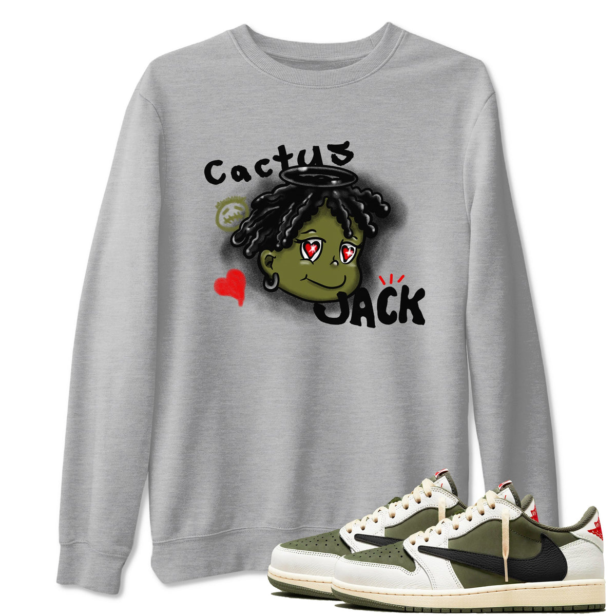 Jordan 1 Olive t shirts to match sneakers Born Blessed sneaker match tees Air Jordan 1 Low x Travis Scott Reverse Olive tee Drip Gear Zone unisex cotton Heather Grey 1 shirts