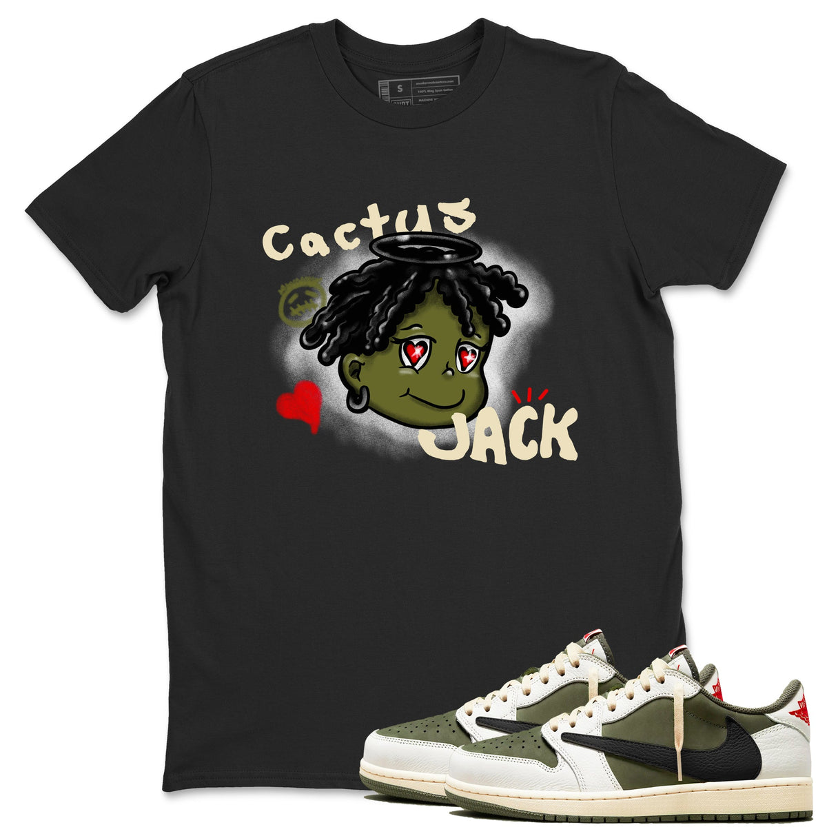 Jordan 1 Olive t shirts to match sneakers Born Blessed sneaker match tees Air Jordan 1 Low x Travis Scott Reverse Olive tee Drip Gear Zone unisex cotton Black 1 shirts