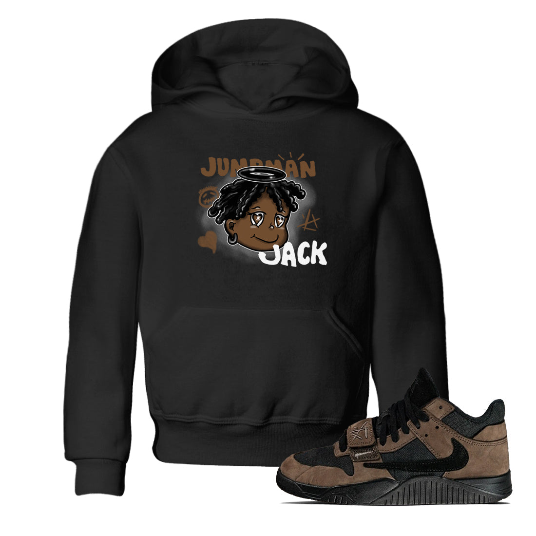 Jordan Jumpman Jack Travis Scott Dark Mocha shirts to match jordans Born Blessed sneaker match tees Jordan Jumpman Jack Travis Scott Dark Mocha match shoes to clothes Drip Gear Zone Youth Baby Black 1 tee