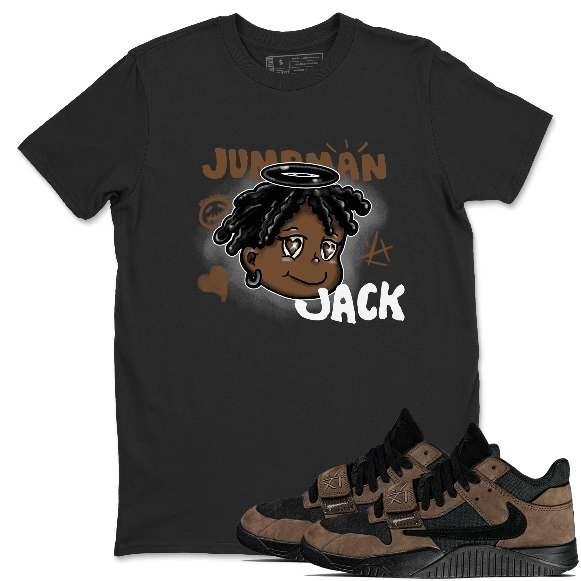 Jordan Jumpman Jack Travis Scott Dark Mocha shirts to match jordans Born Blessed sneaker match tees Jordan Jumpman Jack Travis Scott Dark Mocha match shoes to clothes Drip Gear Zone unisex cotton Black 1 shirts