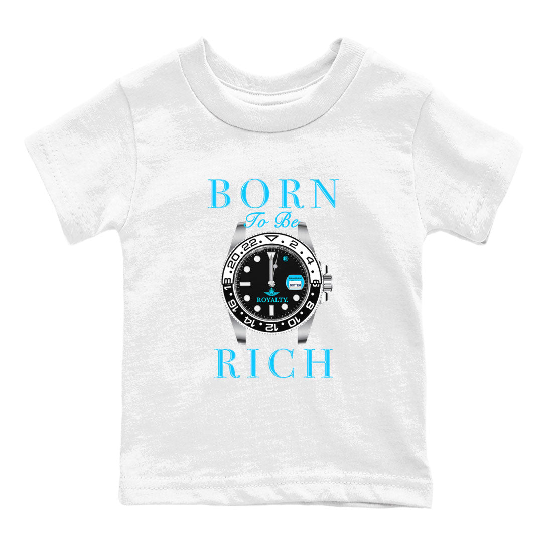 AJ9 Powder Blue shirt to match jordans Born To Be Rich sneaker tees Air Jordan 9 Retro Powder Blue Drip Gear Zone baby toddler White 2 cotton Shirt