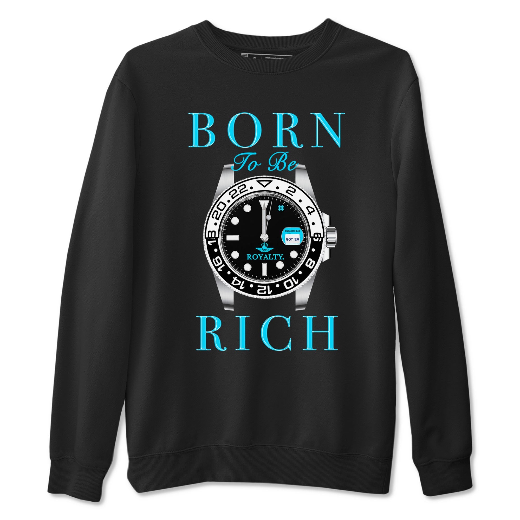 AJ9 Powder Blue shirt to match jordans Born To Be Rich sneaker tees Air Jordan 9 Retro Powder Blue Drip Gear Zone unisex cotton Black 2 crew neck shirt
