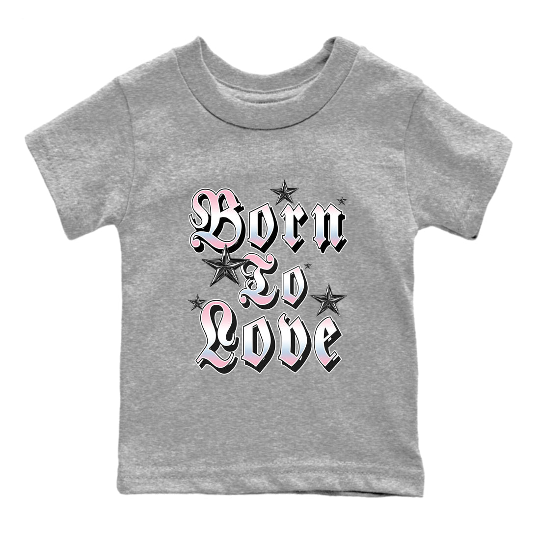 Sneaker match tees  Sneaker Tees To Match Air Jordan 5 Medium Soft Pink Shoes  Born To Love Kids T-Shirt Heather Grey 2