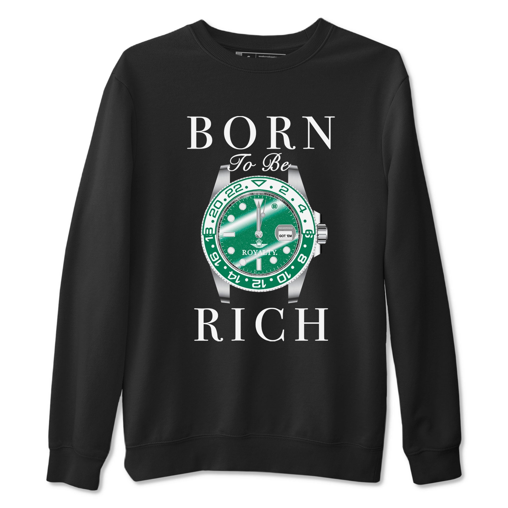 4s Oxidized Green shirts to match jordans Born To Rich sneaker match tees Air Jordan 4 Oxidized Green Drip Gear Zone streetwear brand Black 2 unisex cotton tee