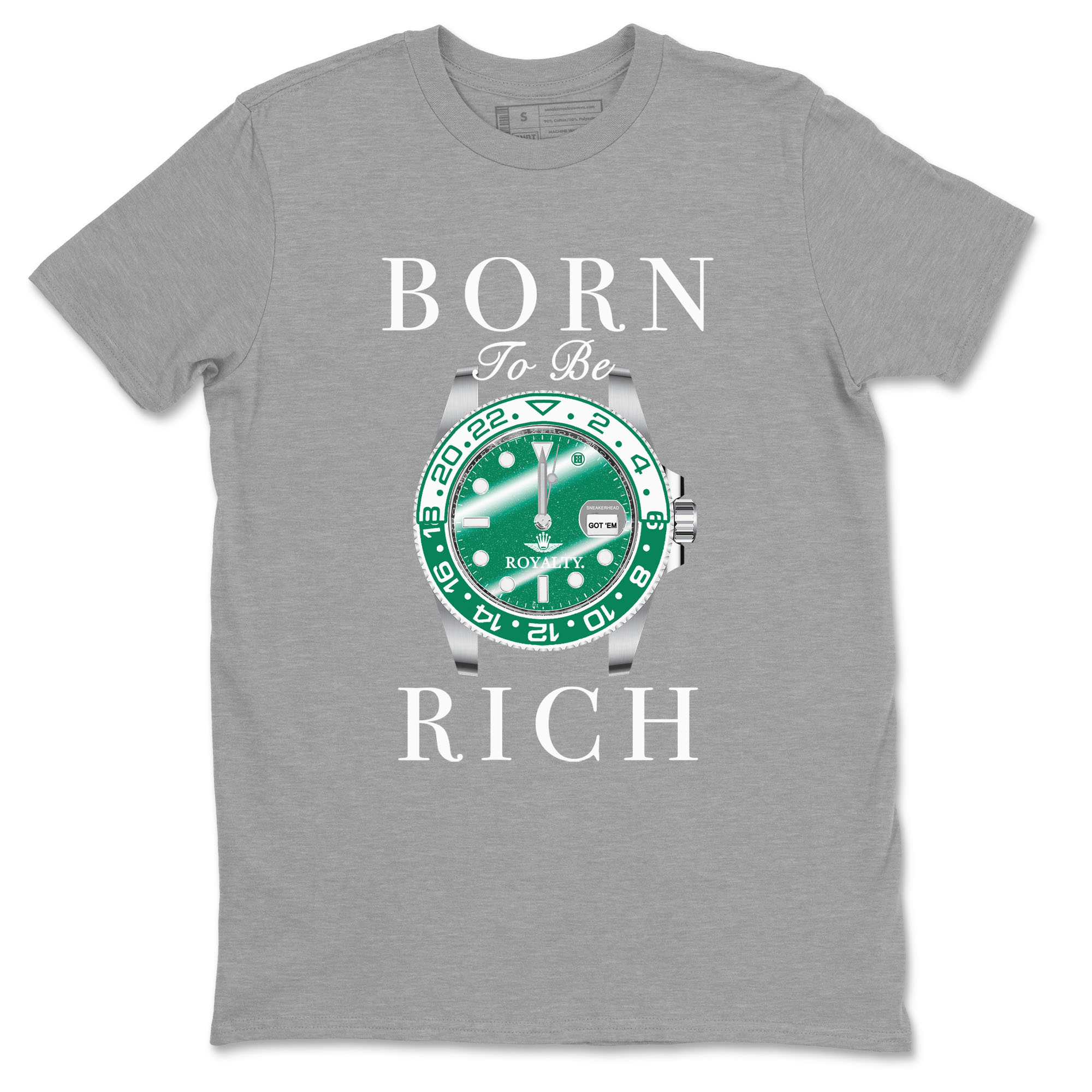 4s Oxidized Green shirts to match jordans Born To Rich sneaker match tees Air Jordan 4 Oxidized Green Drip Gear Zone streetwear brand Heather Grey 2 unisex cotton tee