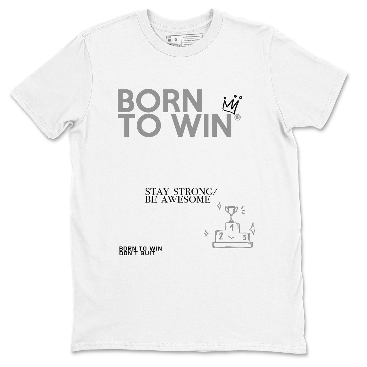 AJ1 Barons shirts to match jordans Born To Win sneaker match tees Air Jordan 1 Barons Drip Gear Zone streetwear brand White 2 unisex cotton tee