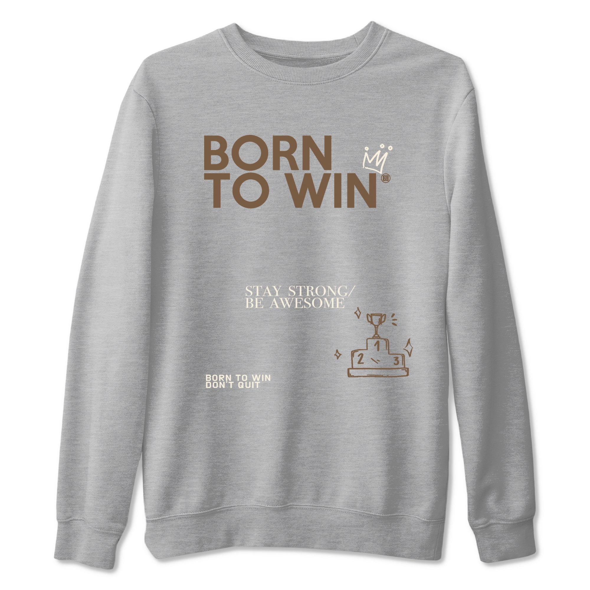 Air Jordan 1 Low Mocha shirts to match jordans Born To Win sneaker match tees AJ1 Mocha Drip Gear Zone streetwear brand Heather Grey 2 unisex cotton tee