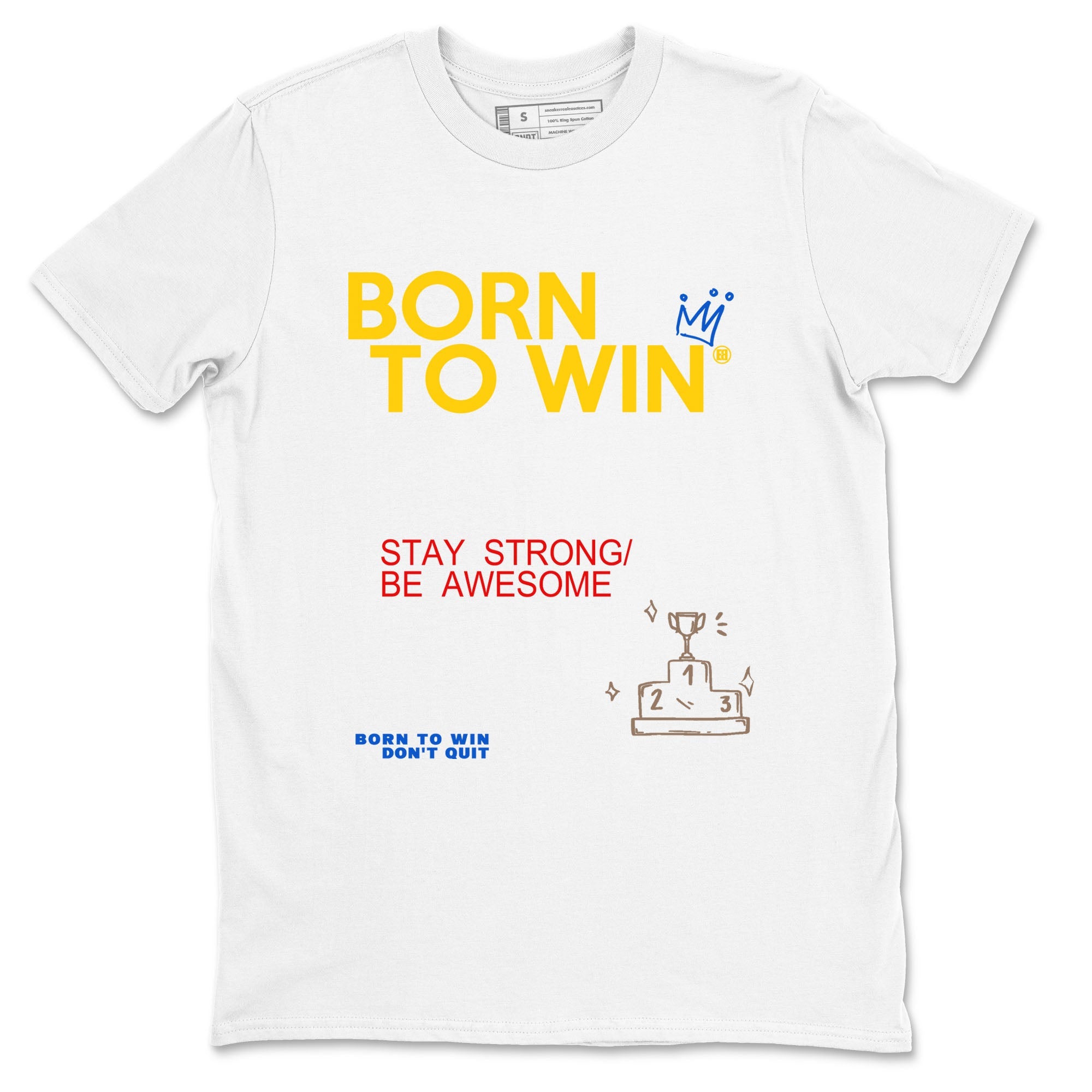 Air Jordan 1 Low Travis Scott Canary shirts to match jordans Born To Win sneaker match tees AJ1 Travis Scott Canary Drip Gear Zone unisex cotton White 2 crew neck shirt