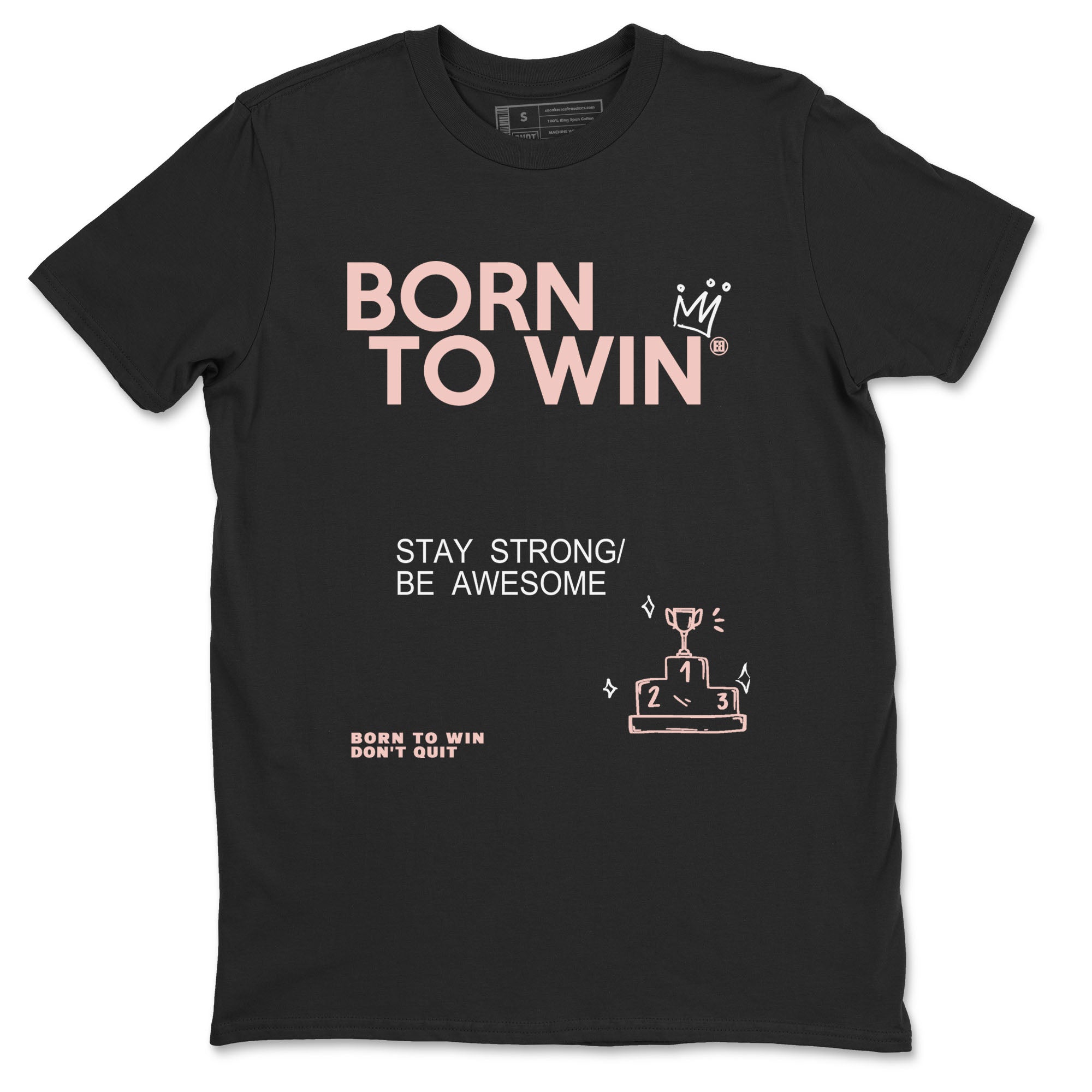 AJ11 Legend Pink shirts to match jordans Born To Win sneaker match tees Air Jordan 11 Legend Pink Drip Gear Zone unisex cotton Black 2 crew neck shirt