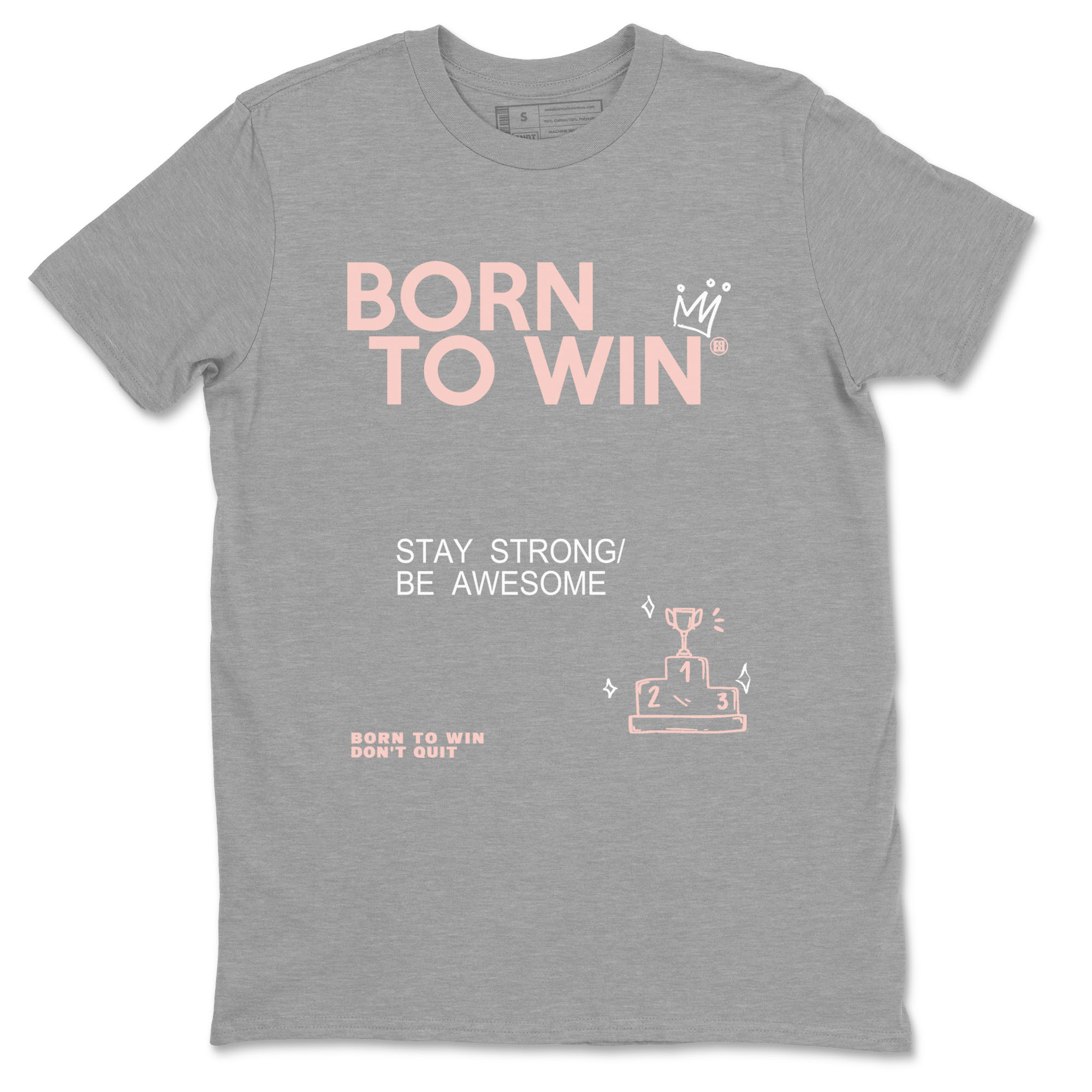 AJ11 Legend Pink shirts to match jordans Born To Win sneaker match tees Air Jordan 11 Legend Pink Drip Gear Zone unisex cotton Heather Grey 2 crew neck shirt