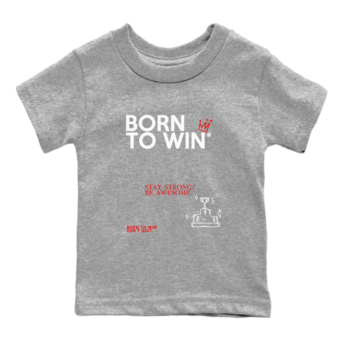 Air Jordan 12 Retro Taxi Flip shirts to match jordans Born To Win sneaker match tees 12s Red Taxi Drip Gear Zone baby toddler Heather Grey 2 cotton Shirt