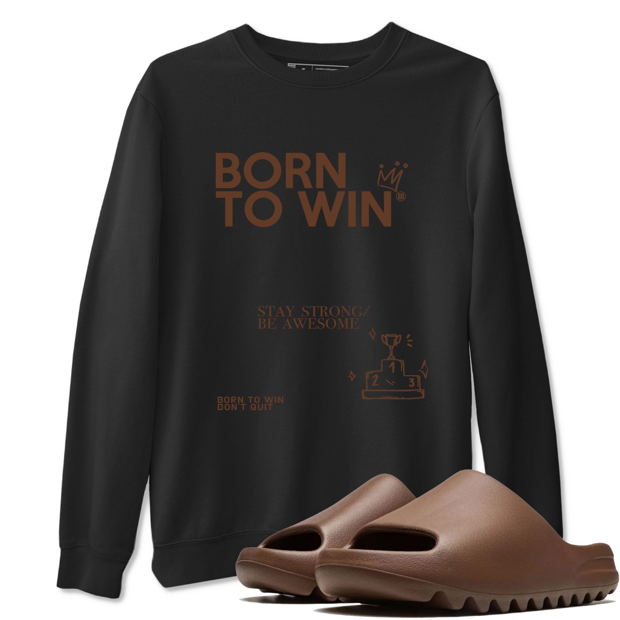 Yeezy Slide Flax shirts to match jordans Born To Win sneaker match tees Yeezy Slide Flax Drip Gear Zone streetwear brand Black 1 unisex cotton tee