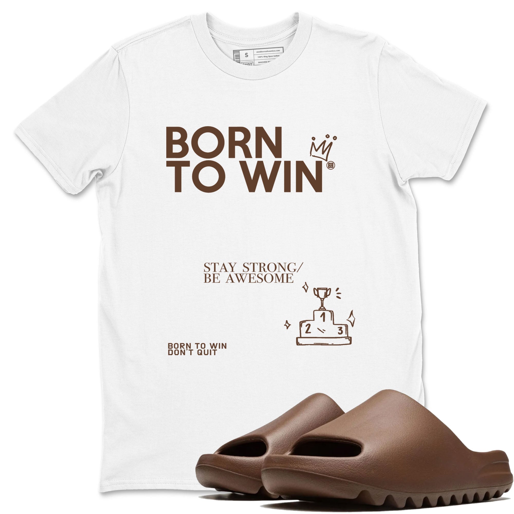 Yeezy Slide Flax shirts to match jordans Born To Win sneaker match tees Yeezy Slide Flax Drip Gear Zone streetwear brand White 1 unisex cotton tee
