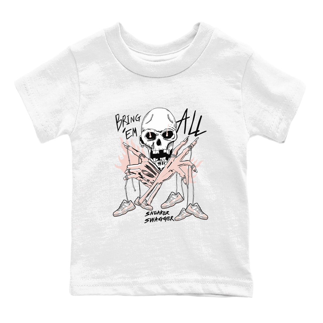 AJ11 Legend Pink shirts to match jordans Bring 'Em All sneaker match tees Air Jordan 11 Legend Pink Drip Gear Zone streetwear brand Baby and Youth White 2 cotton tee