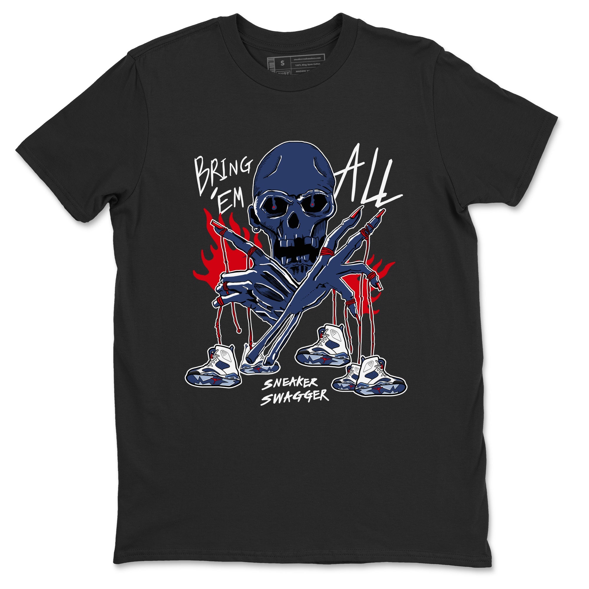AJ6 Olympic shirts to match jordans Bring 'Em All sneaker match tees Air Jordan 6 Olympic Drip Gear Zone streetwear brand Black 2 unisex cotton tee