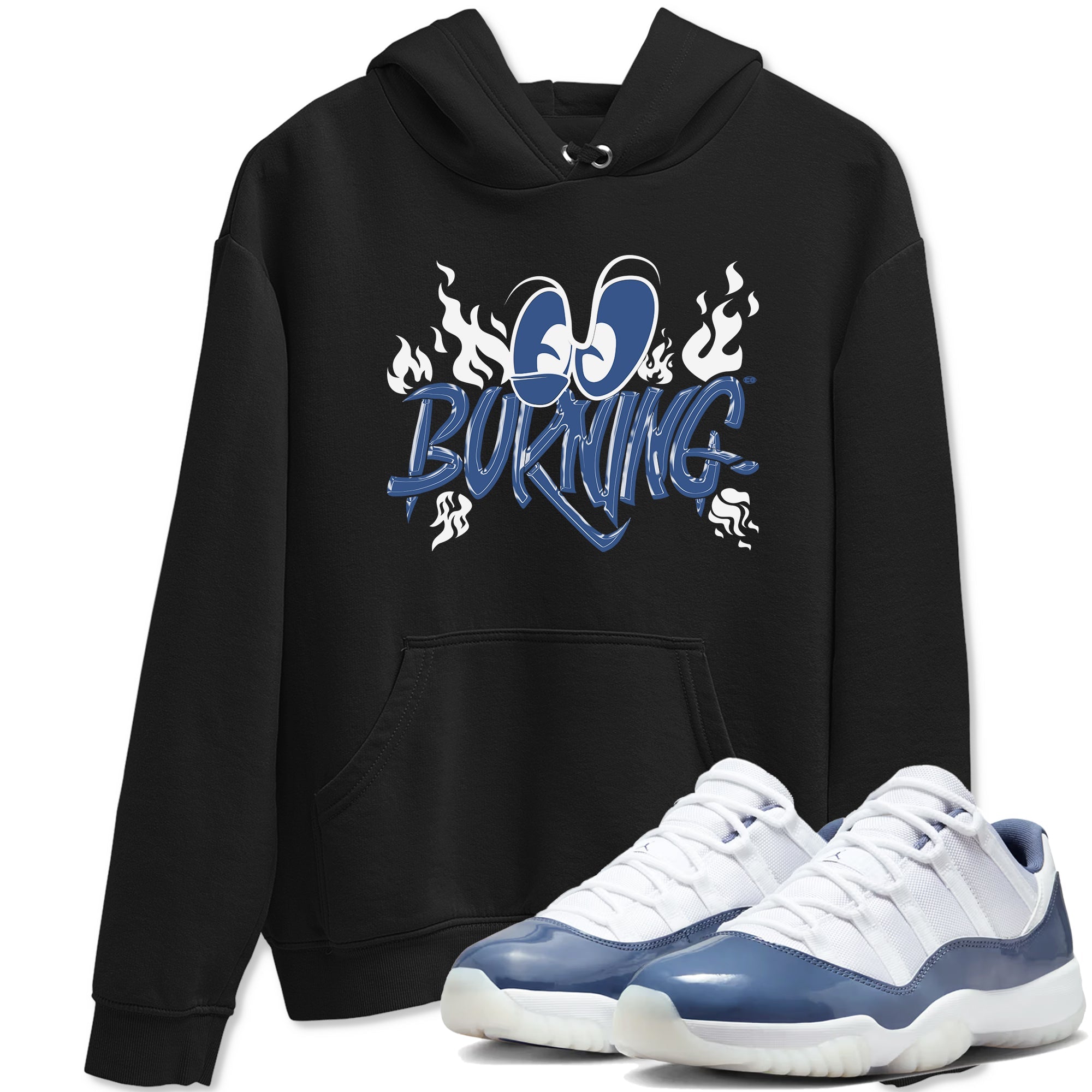 11s Diffused Blue shirts to match jordans Burning sneaker match tees Air Jordan 11 Diffused Blue Drip Gear Zone unisex cotton Black 1 crew neck shirts