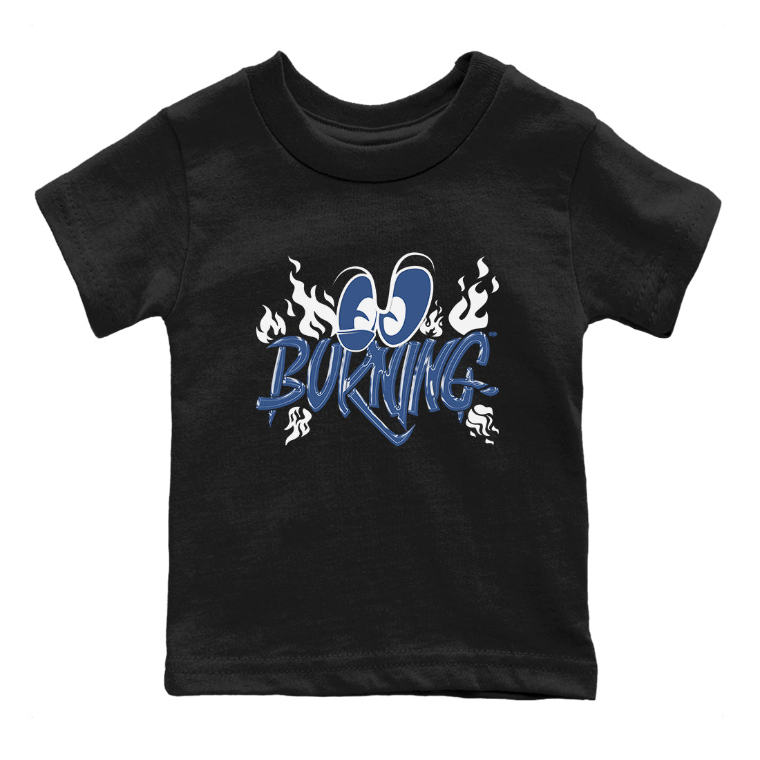 11s Diffused Blue shirts to match jordans Burning sneaker match tees Air Jordan 11 Diffused Blue Drip Gear Zone Youth Baby Black 2 crew neck shirts