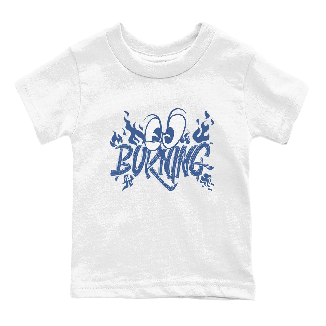 11s Diffused Blue shirts to match jordans Burning sneaker match tees Air Jordan 11 Diffused Blue Drip Gear Zone Youth Baby White 2 crew neck shirts