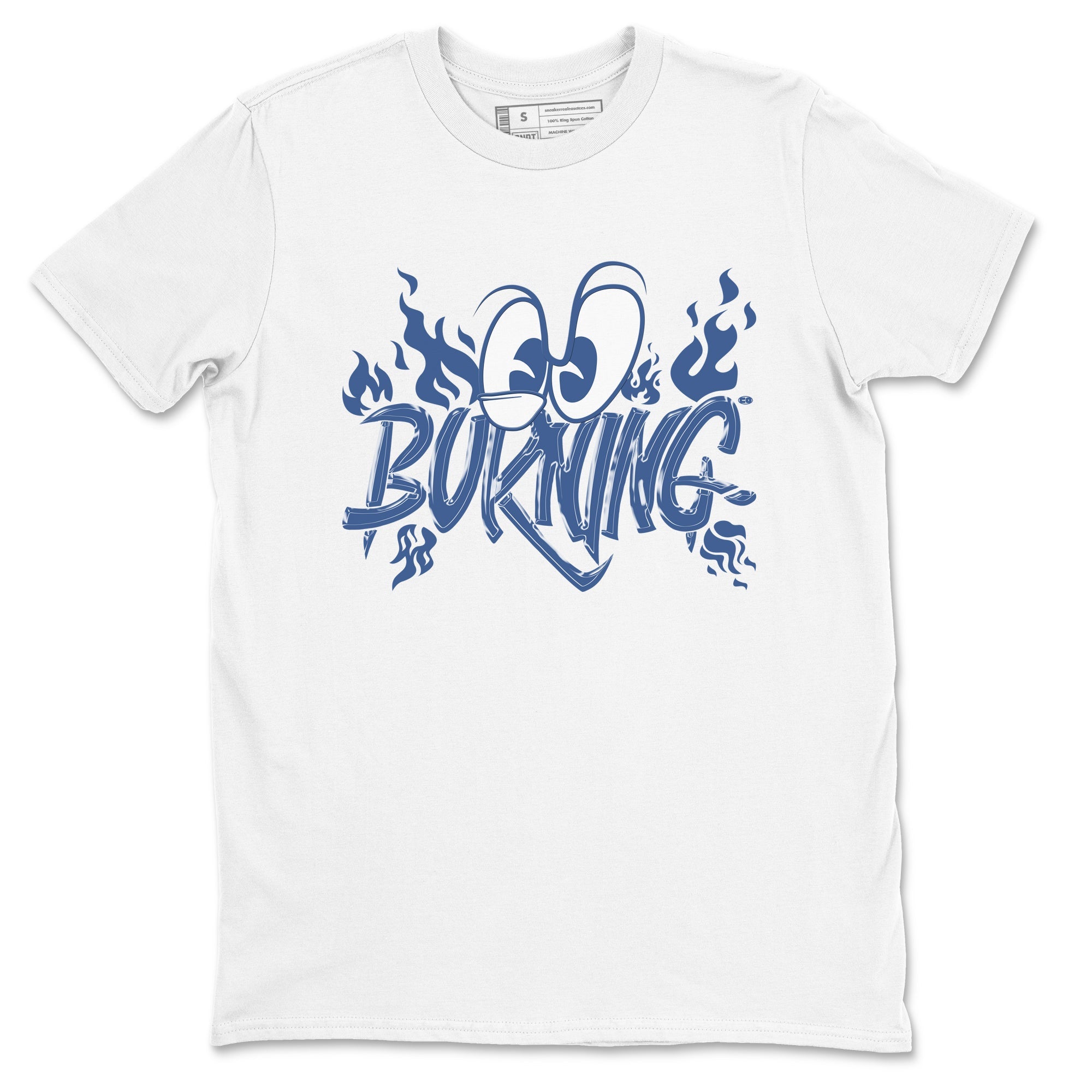 11s Diffused Blue shirts to match jordans Burning sneaker match tees Air Jordan 11 Diffused Blue Drip Gear Zone unisex cotton White 2 crew neck shirts