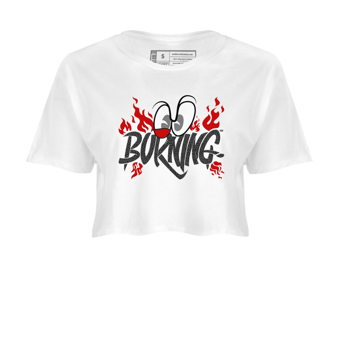 3s Cement Grey shirts to match jordans Burning sneaker match tees Air Jordan 3 Cement Grey match shoes to clothes Drip Gear Zone unisex cotton White 2 crop tee