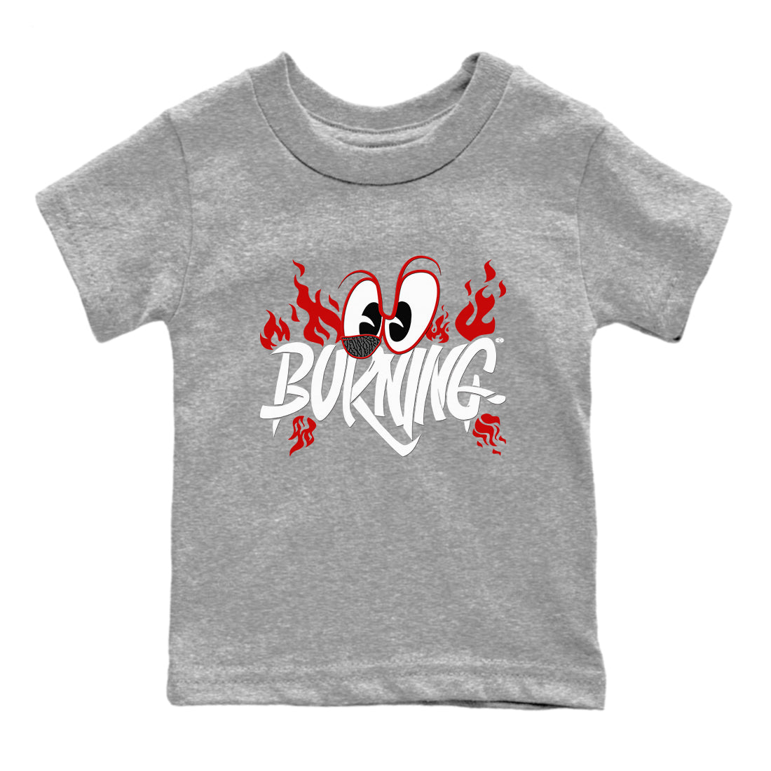 3s Cement Grey shirts to match jordans Burning sneaker match tees Air Jordan 3 Cement Grey match shoes to clothes Drip Gear Zone Youth Baby Heather Grey 2 tee
