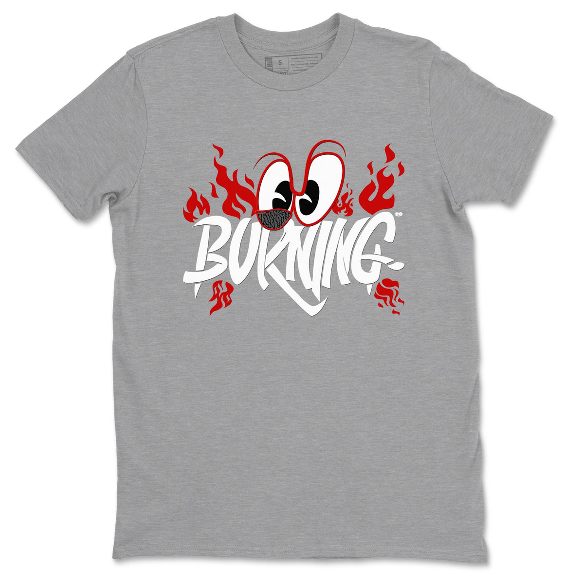 3s Cement Grey shirts to match jordans Burning sneaker match tees Air Jordan 3 Cement Grey match shoes to clothes Drip Gear Zone unisex cotton Heather Grey 2 shirts