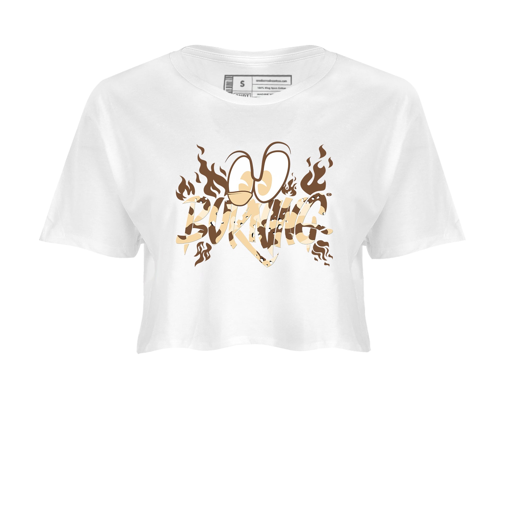 3s Desert Camo shirts to match jordans Burning sneaker match tees Air Jordan 3 Desert Camo Drip Gear Zone streetwear brand White 2 crop tee