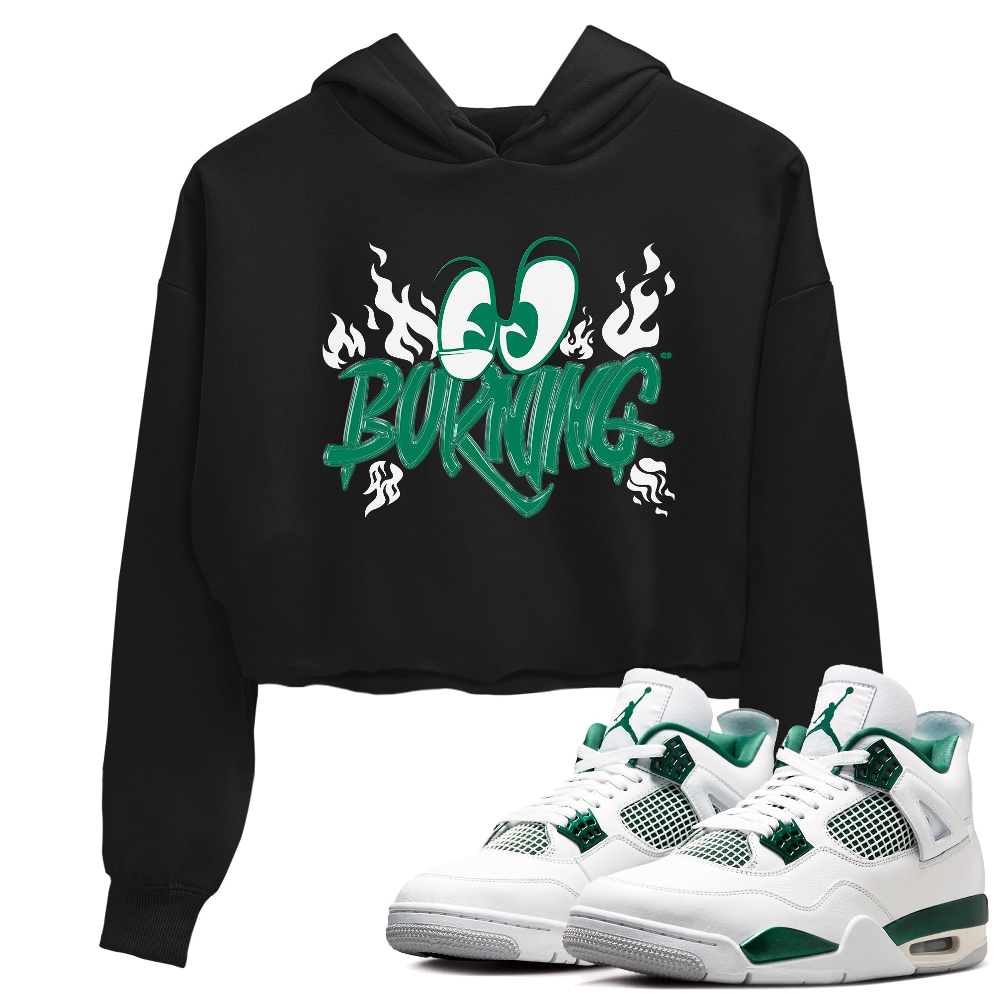 4s Oxidized Green shirts to match jordans Burning sneaker match tees Air Jordan 4 Oxidized Green Drip Gear Zone streetwear brand Black 1 crop tee