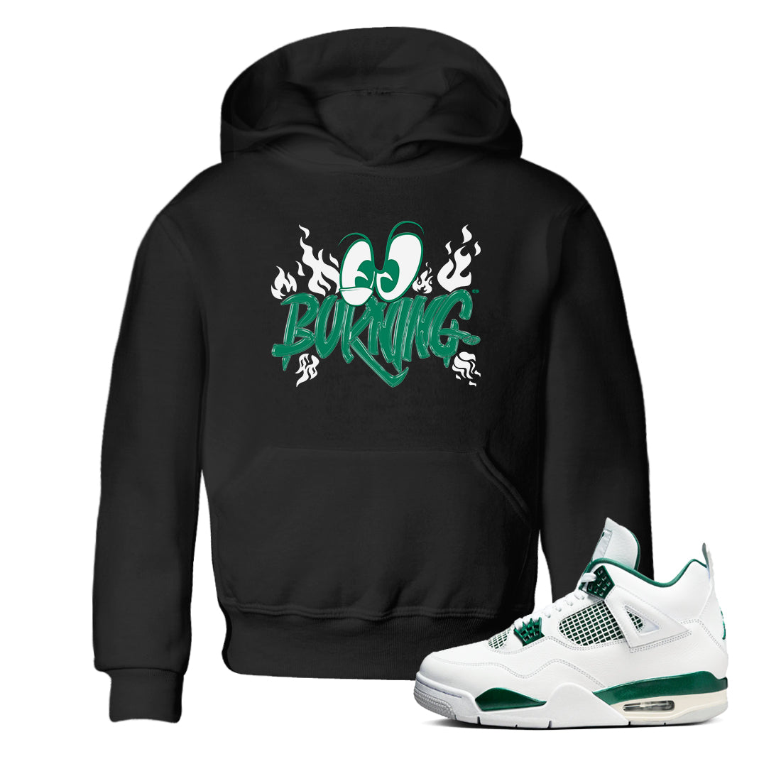 4s Oxidized Green shirts to match jordans Burning sneaker match tees Air Jordan 4 Oxidized Green Drip Gear Zone streetwear brand Baby and Youth Black 1 cotton tee