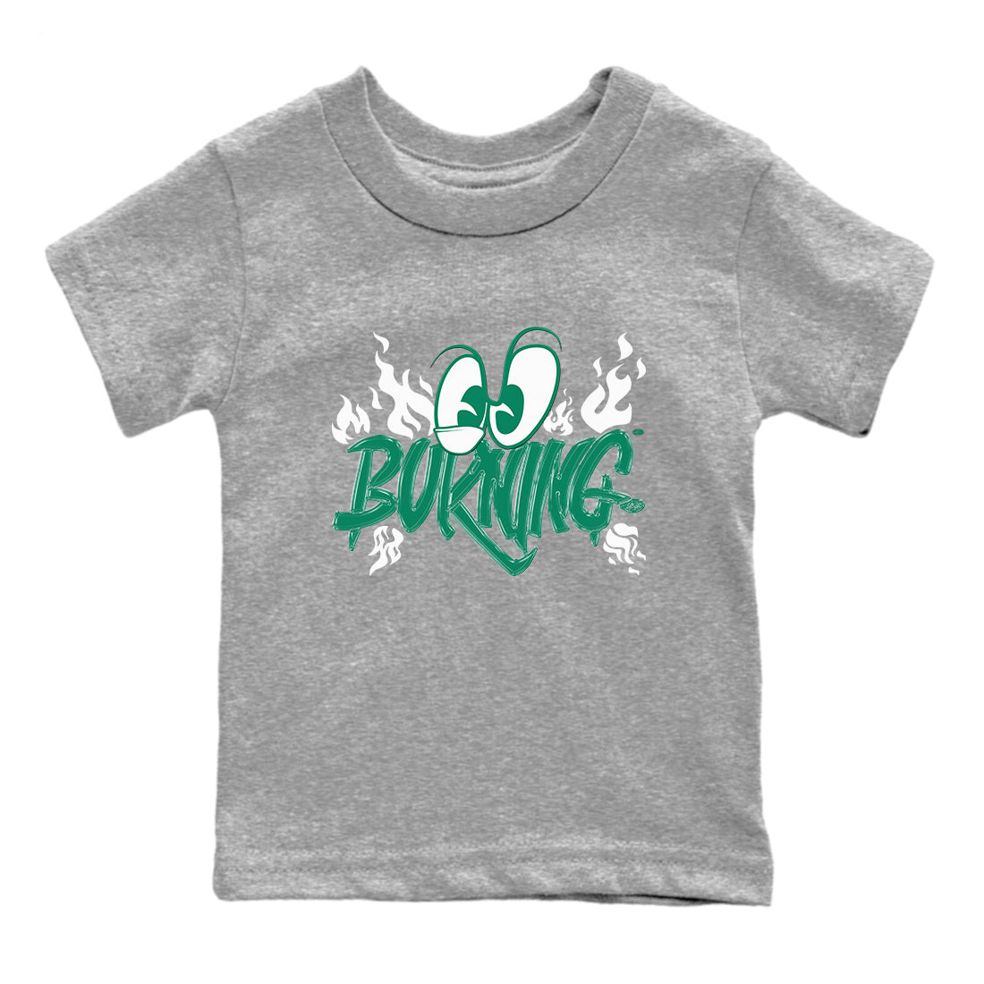 4s Oxidized Green shirts to match jordans Burning sneaker match tees Air Jordan 4 Oxidized Green Drip Gear Zone streetwear brand Baby and Youth Heather Grey 2 cotton tee
