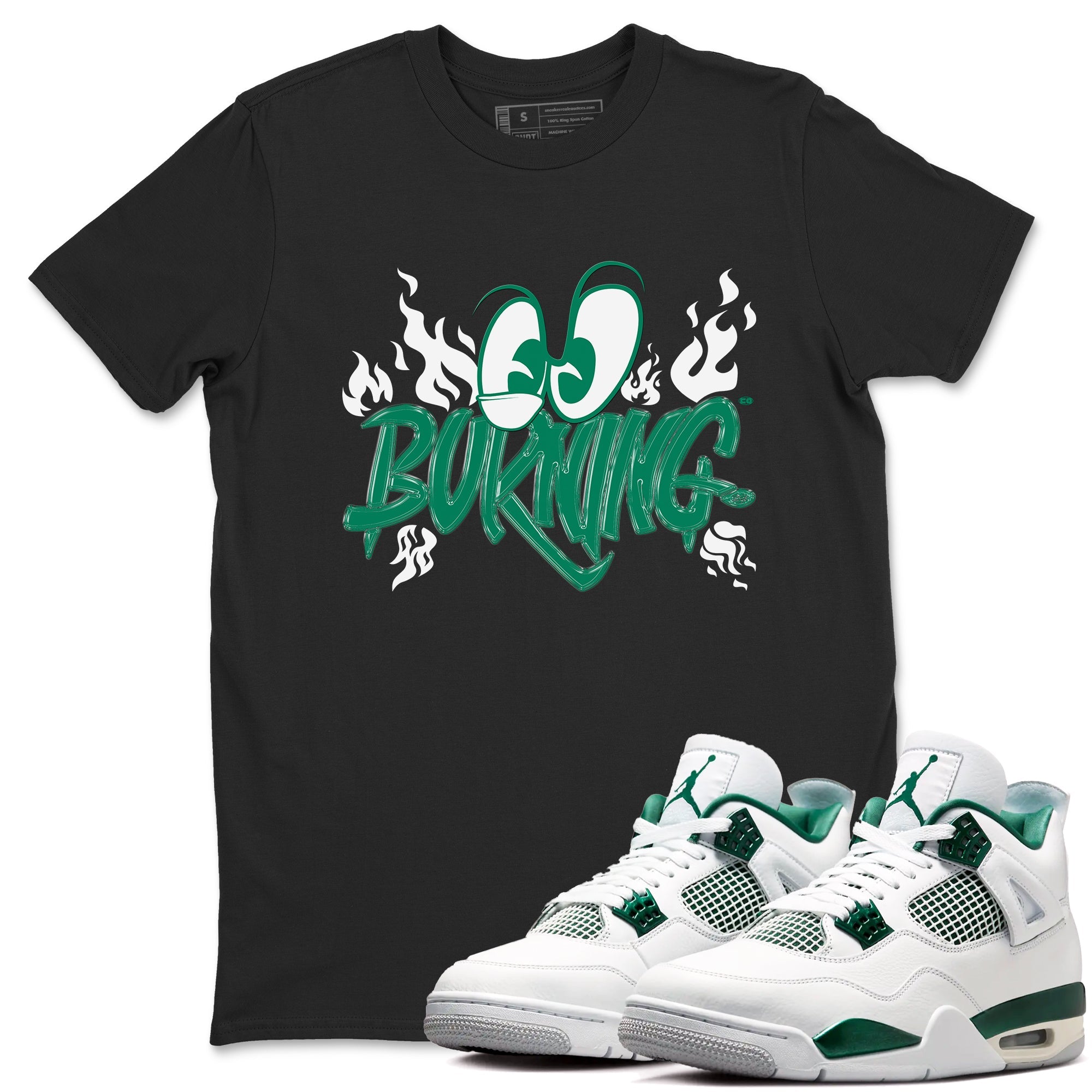 4s Oxidized Green shirts to match jordans Burning sneaker match tees Air Jordan 4 Oxidized Green Drip Gear Zone streetwear brand Black 1 unisex cotton tee