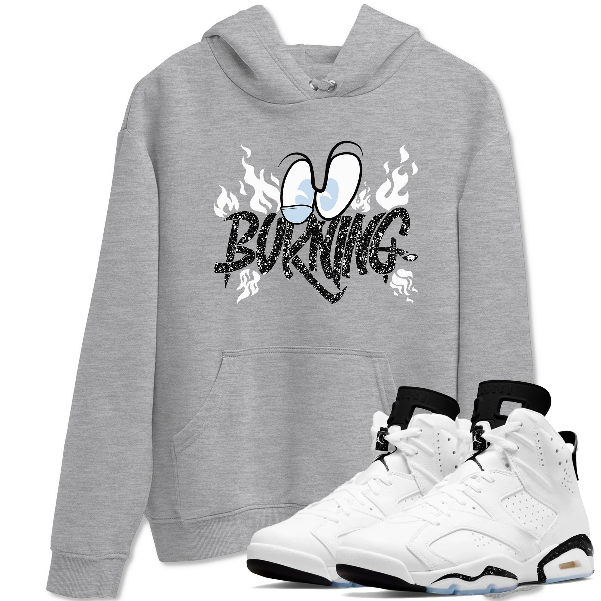 AJ6 Reverse Cookies shirts to match jordans Burning sneaker match tees Air Jordan 6 Reverse Cookies Drip Gear Zone streetwear brand Heather Grey 1 unisex cotton tee