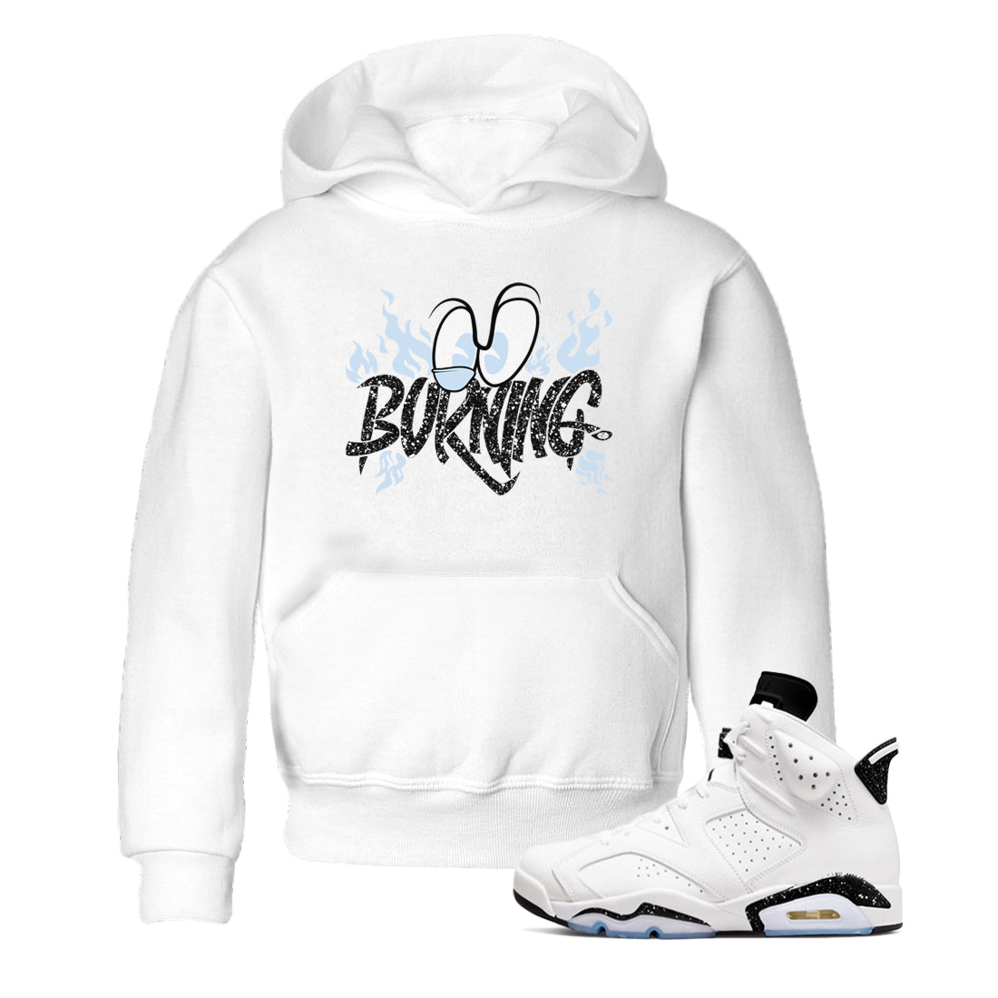 AJ6 Reverse Cookies shirts to match jordans Burning sneaker match tees Air Jordan 6 Reverse Cookies Drip Gear Zone streetwear brand Baby and Youth White 1 cotton tee