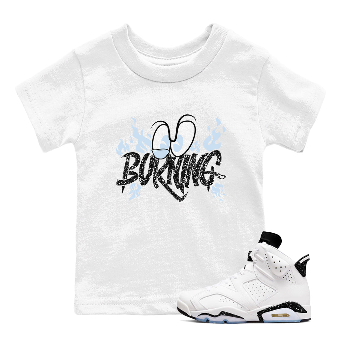 AJ6 Reverse Cookies shirts to match jordans Burning sneaker match tees Air Jordan 6 Reverse Cookies Drip Gear Zone streetwear brand Baby and Youth White 1 cotton tee